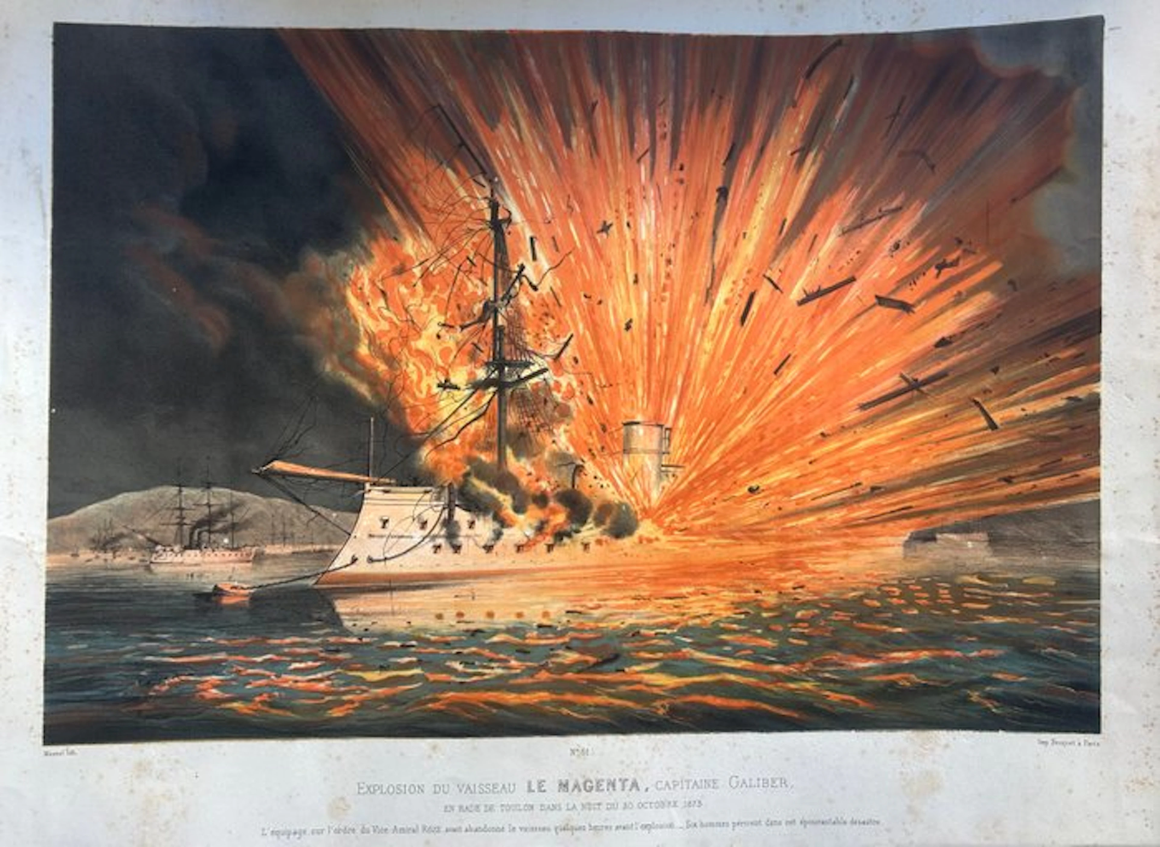 France - La Seyne-sur-Mer.; Auguste Morel - Explosion du Vaisseau "Le Magenta"