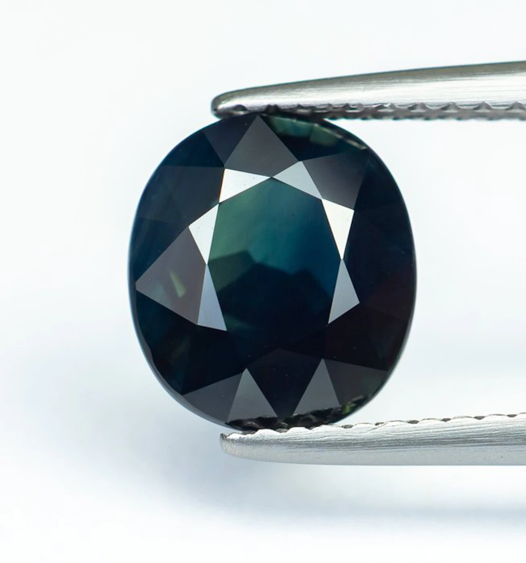 No reserve price Sapphire - 3.19 ct - Bellerophon Gemlab - Deep Greenish Blue