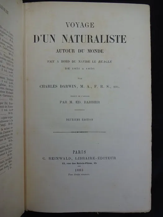 Charles Darwin - Voyage d'un naturaliste autour du monde