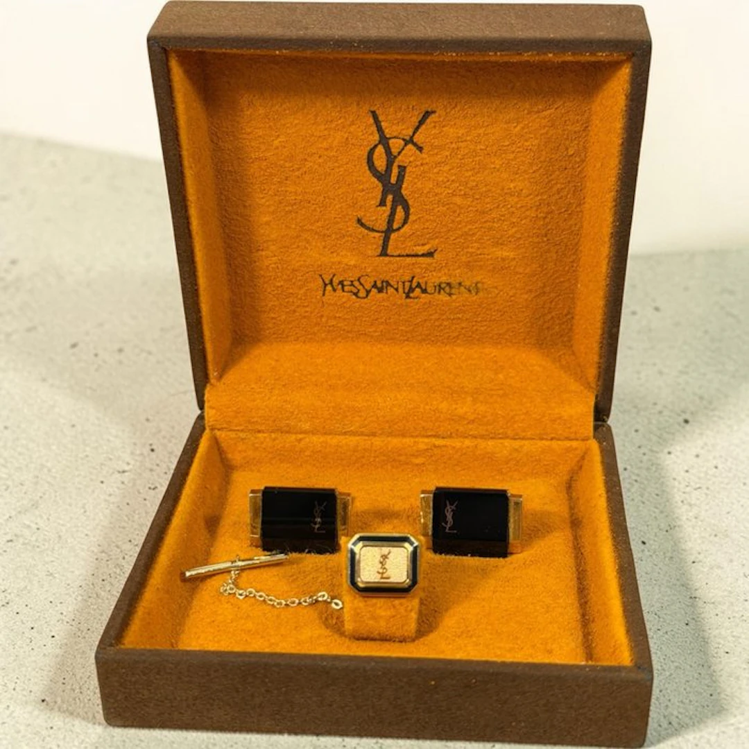 Yves Saint Laurent - Metal, Gold-plated - Cufflinks - tie clip