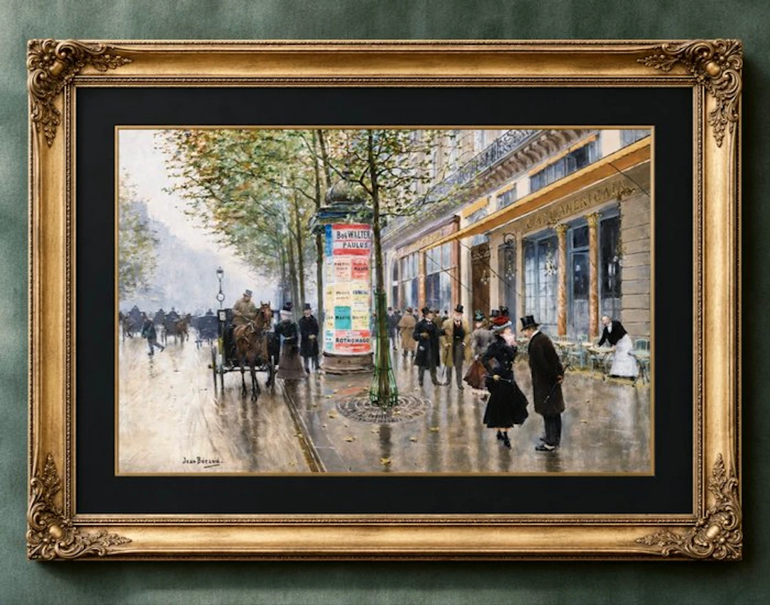 Jean Béraud (1849-1935) (after) - "Les Grands Boulevards (Café Américain)