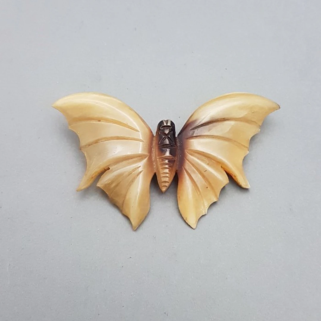 Art Deco, Butterfly, Hoorn - Brooch