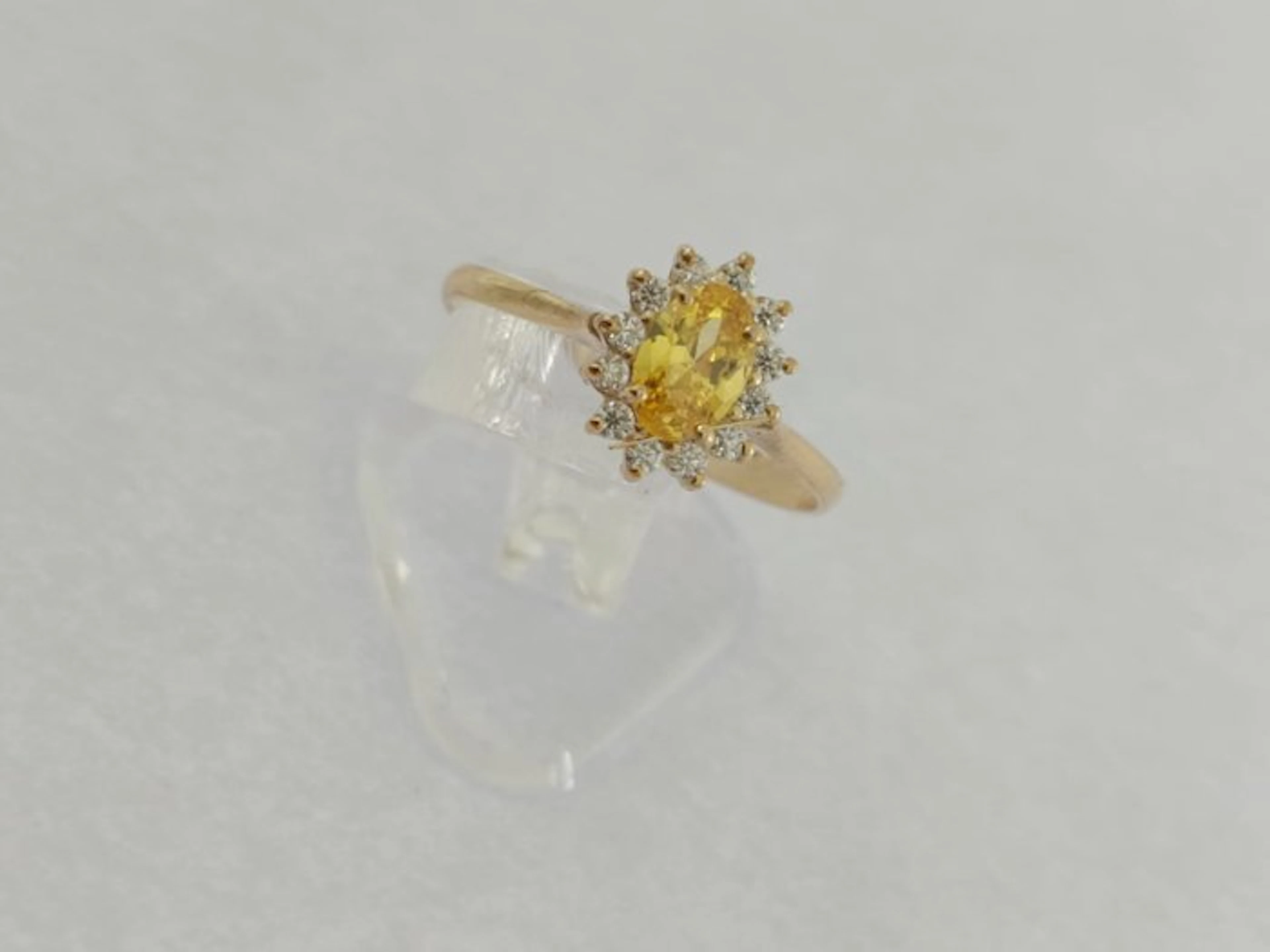Ring - 18 kt. Yellow gold Diamond (Natural) - Sapphire