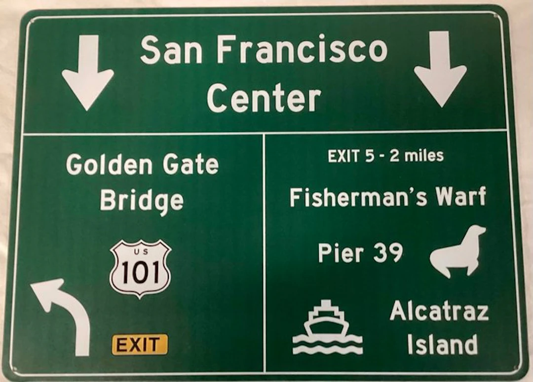 San Francisco Center - Road/traffic sign - Aluminium, Plastic