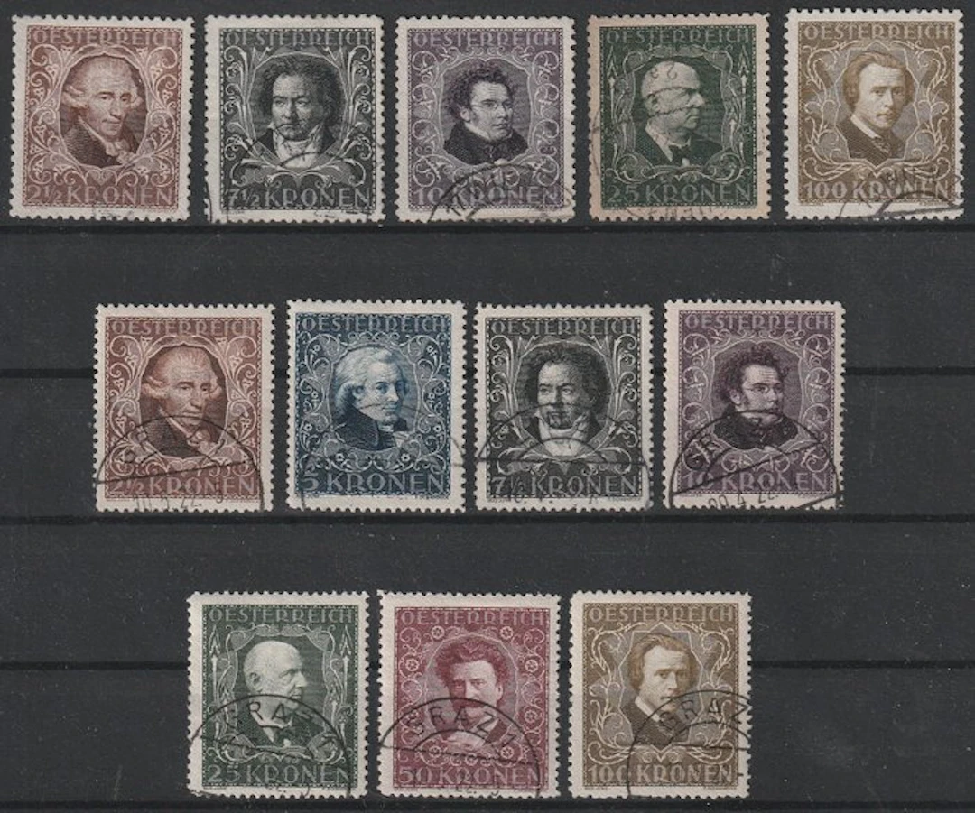 Austria 1922 - Composers The release in both editions