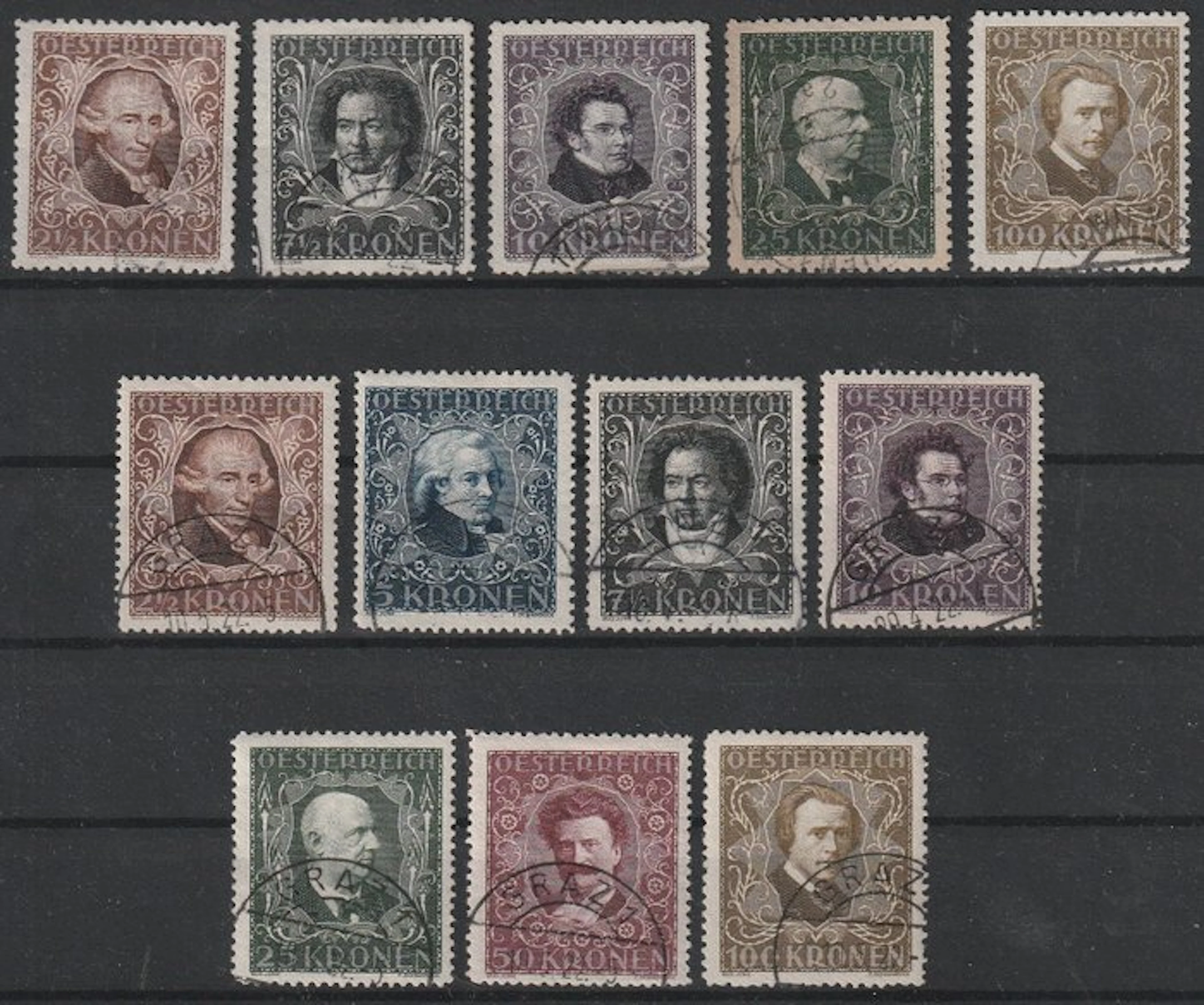 Austria 1922 - Composers The release in both editions