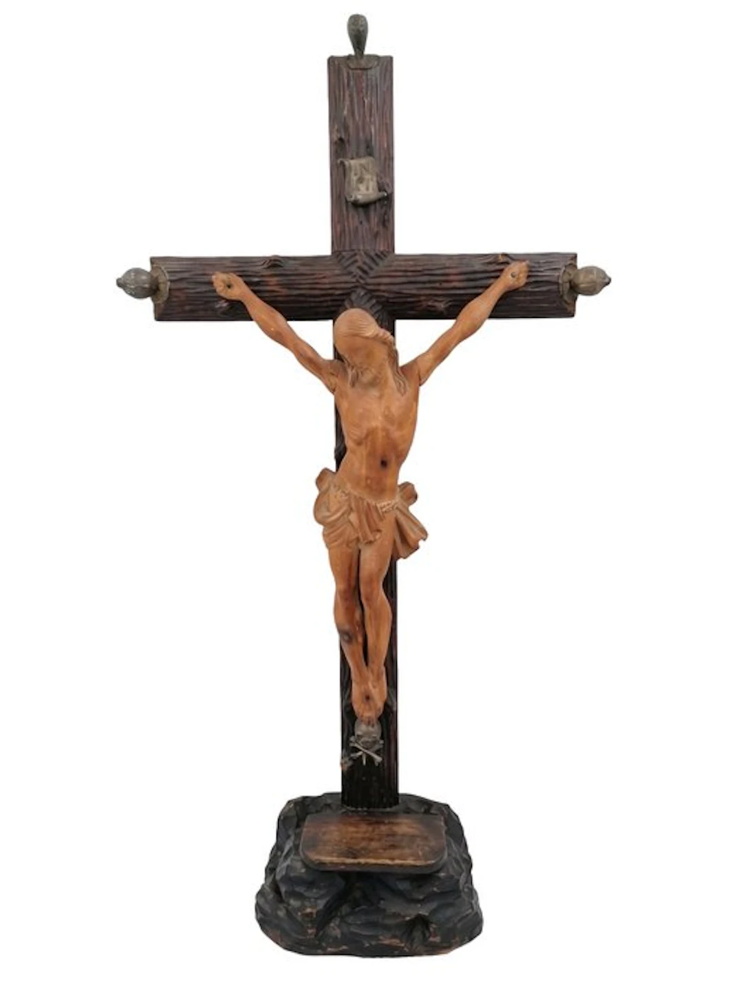 Crucifix - Pear - 1900-1910 - Crucifix Pear wood - XL - 106 cm