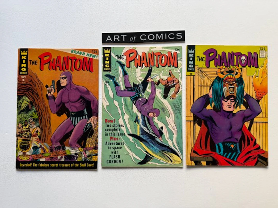 The Phantom #18, #19, #28 - 3 Comic collection - First edition - 1966/1967