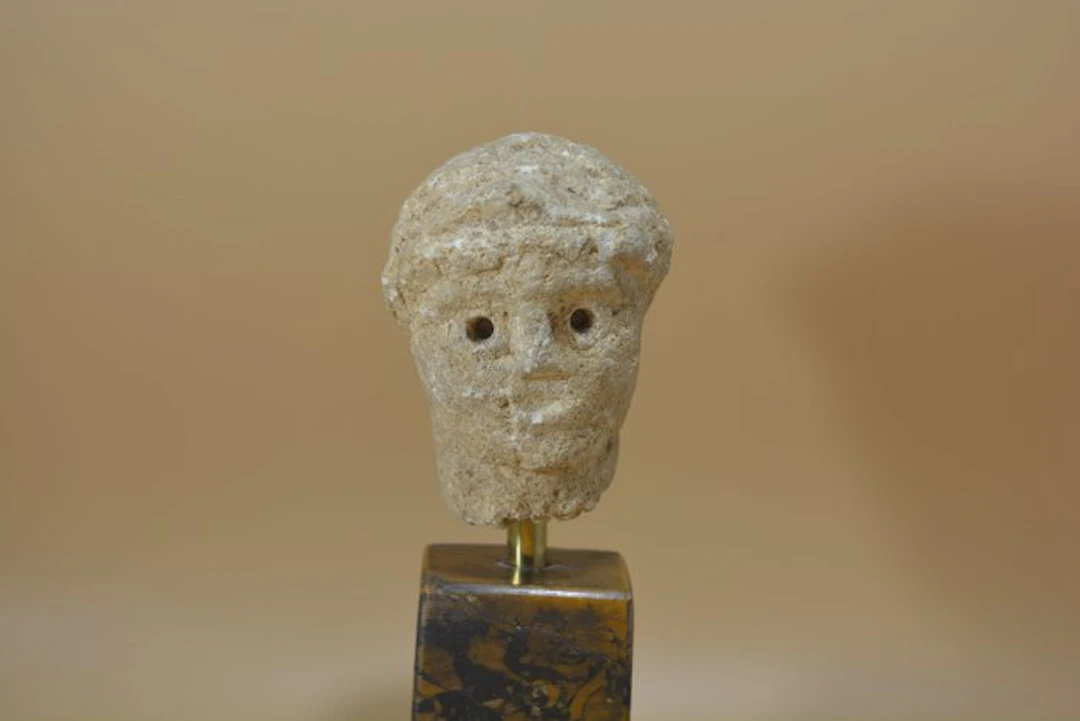Gallo-Roman Limestone Head of a Youthful Figure - 62.9 mm