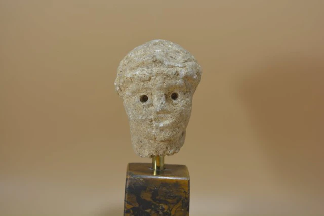 Gallo-Roman Limestone Head of a Youthful Figure - 62.9 mm