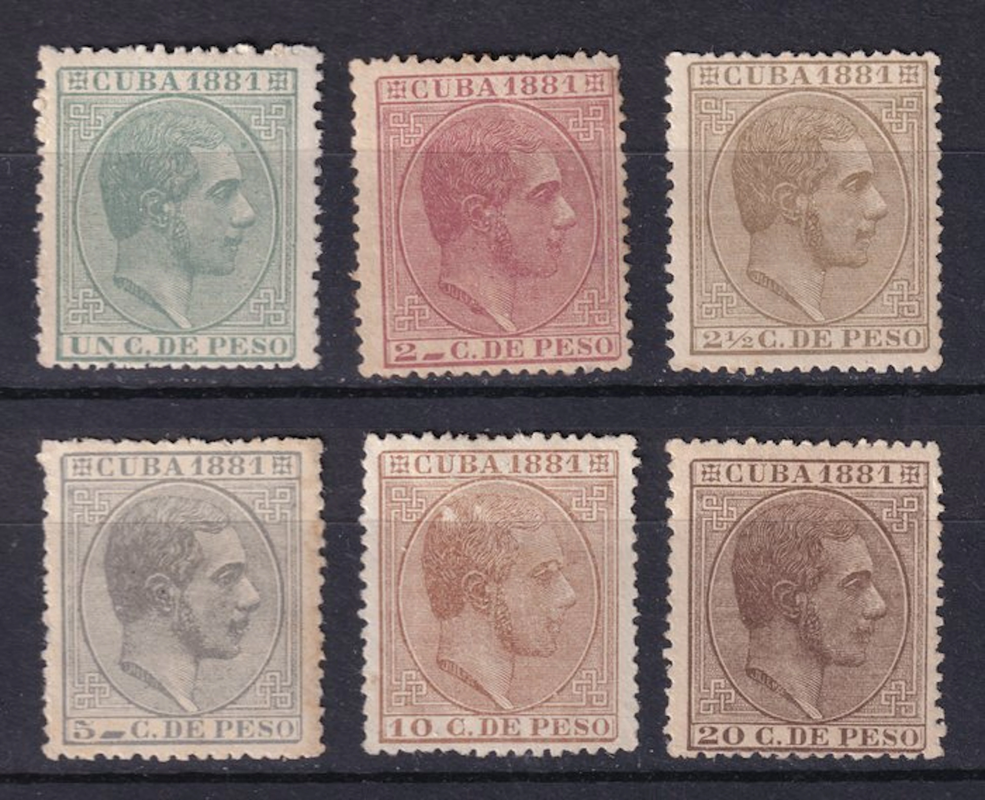 Spanish Antilles - 1881 - Alfonso XII - Edifil 62/67 - Complete series