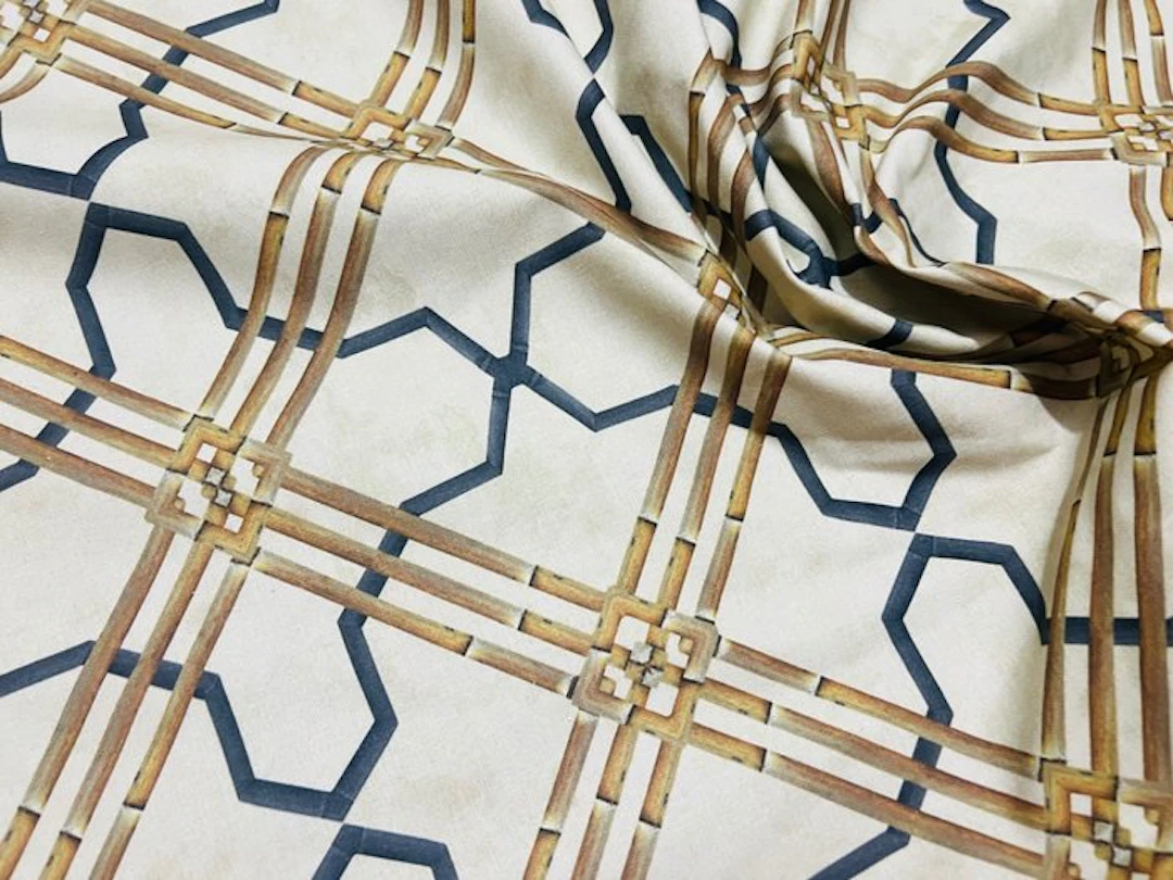 Geometric Elegance: Certified Organic Cotton Fabric...