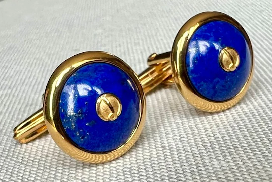 Alfred Dunhill - Lapis lazuli - Gold-plated, Metal - Cufflinks
