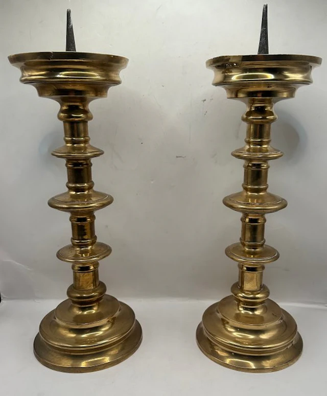 Candlestick (2) - Brass - Pair of candlesticks