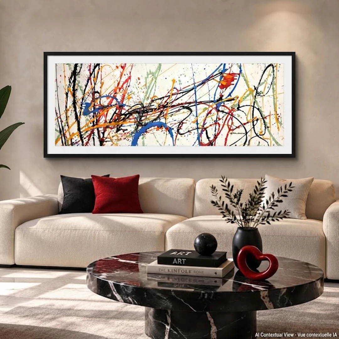 Dam Domido - Impulsions multicolores - white background - 160 x 50 cm