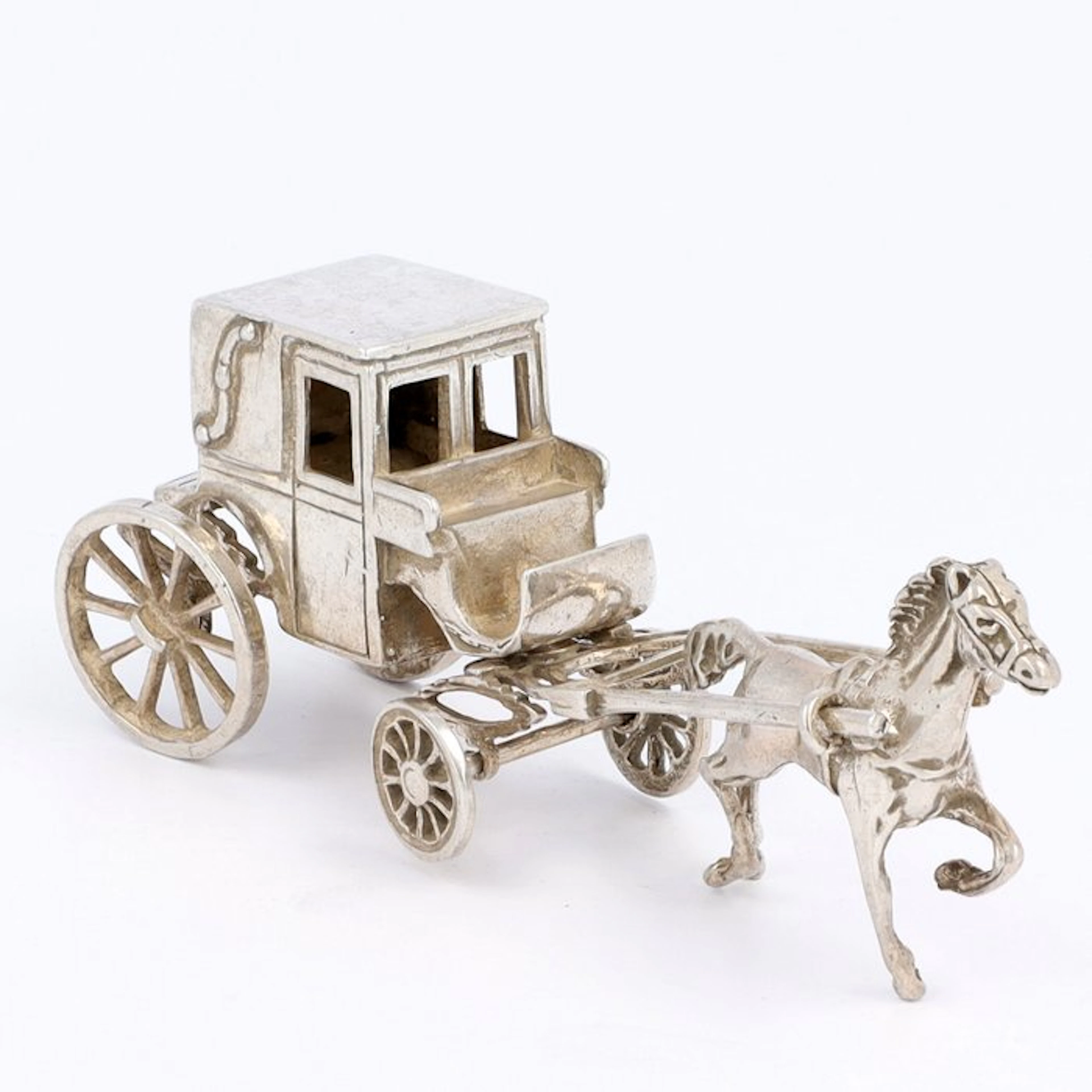 Paard en wagen - Figurine - .925 silver