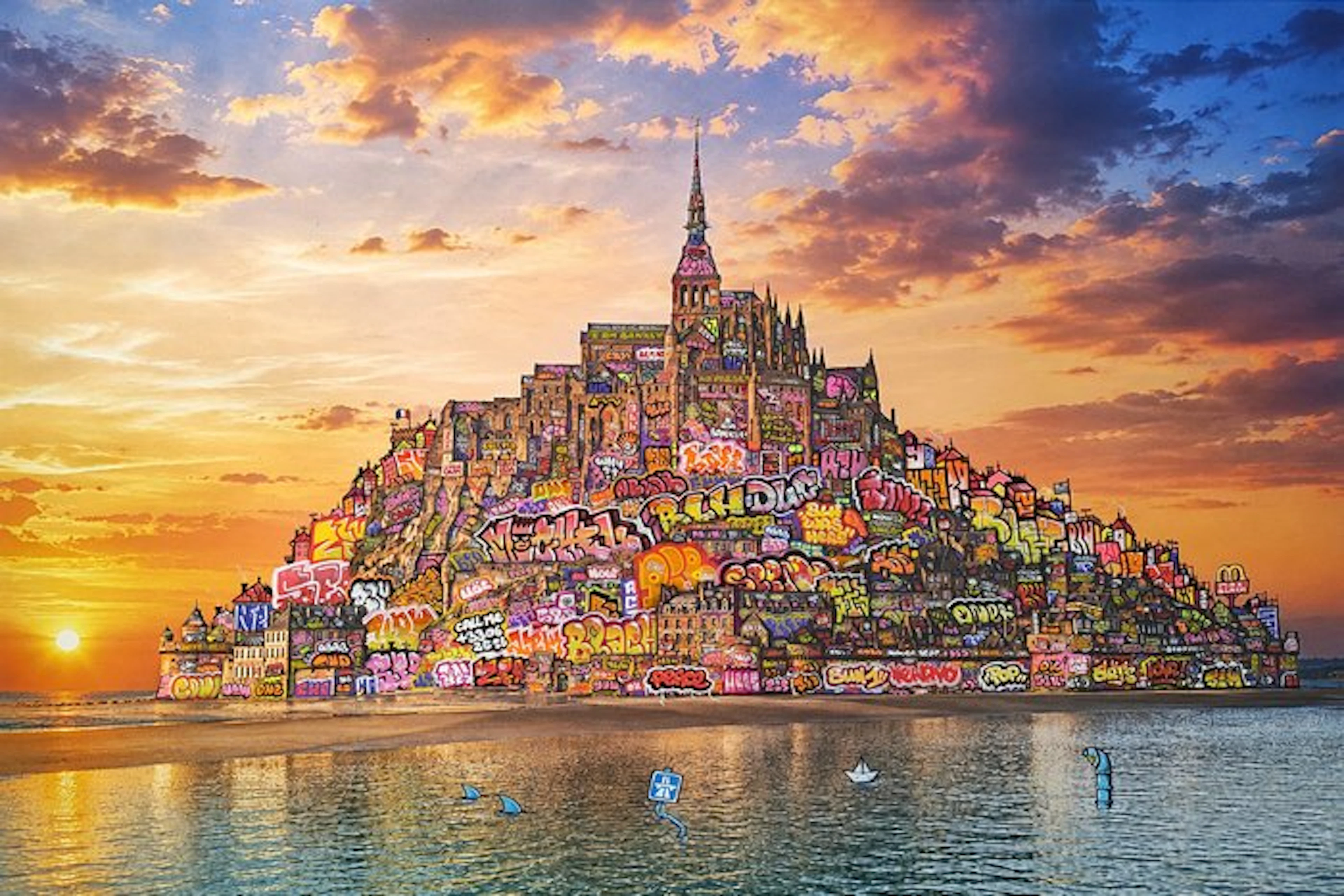 BLACH (Maxime Blachère) (1980) - Mont Saint Michel Sunset