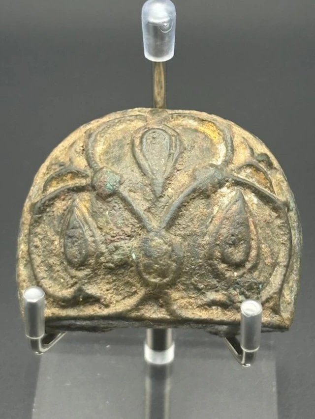 Byzantine Bronze Ornamental appliqué with relief...