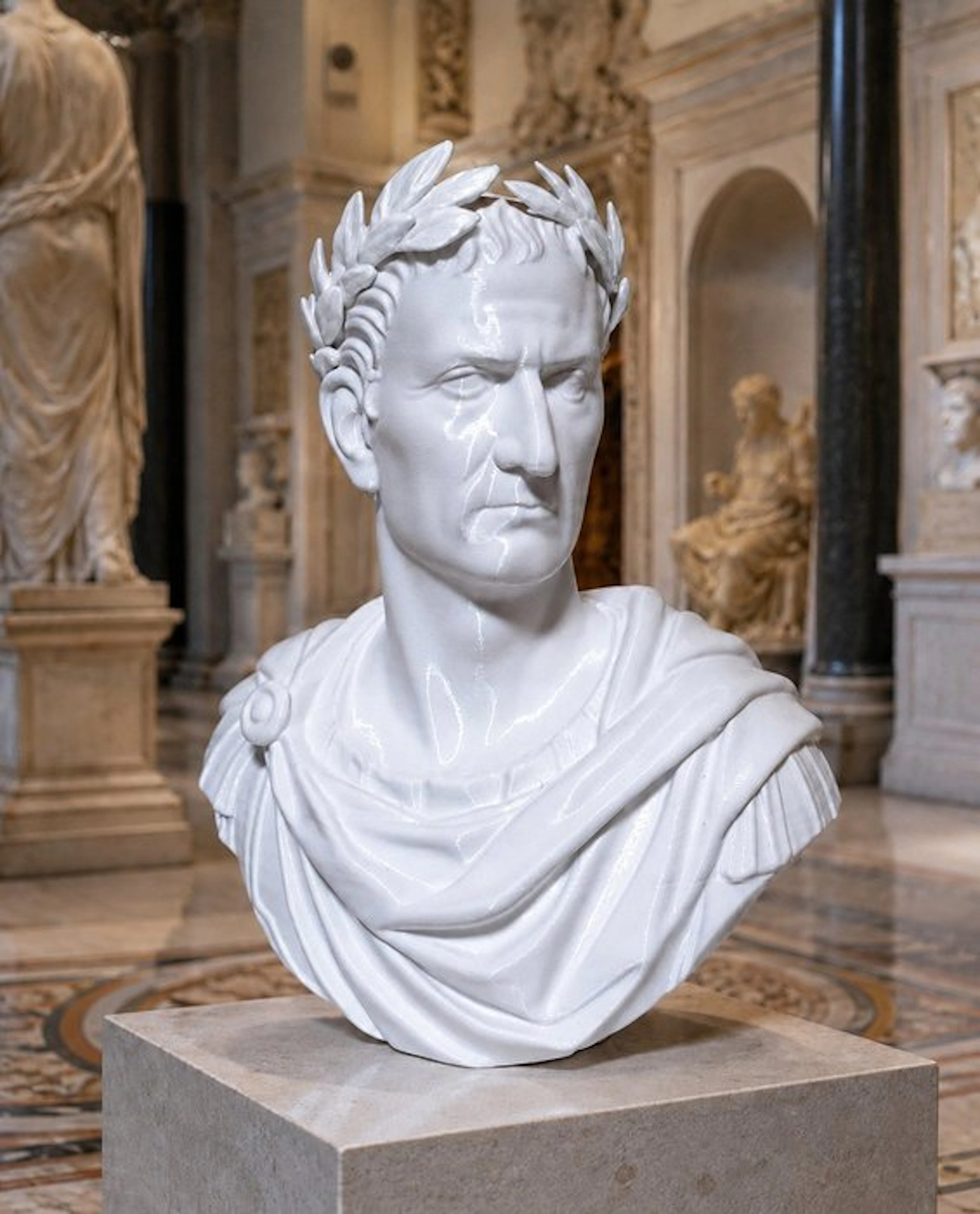 Bust, Busto, Giulio Gaio Cesare collezione storica Bianco - 200 mm - PETG