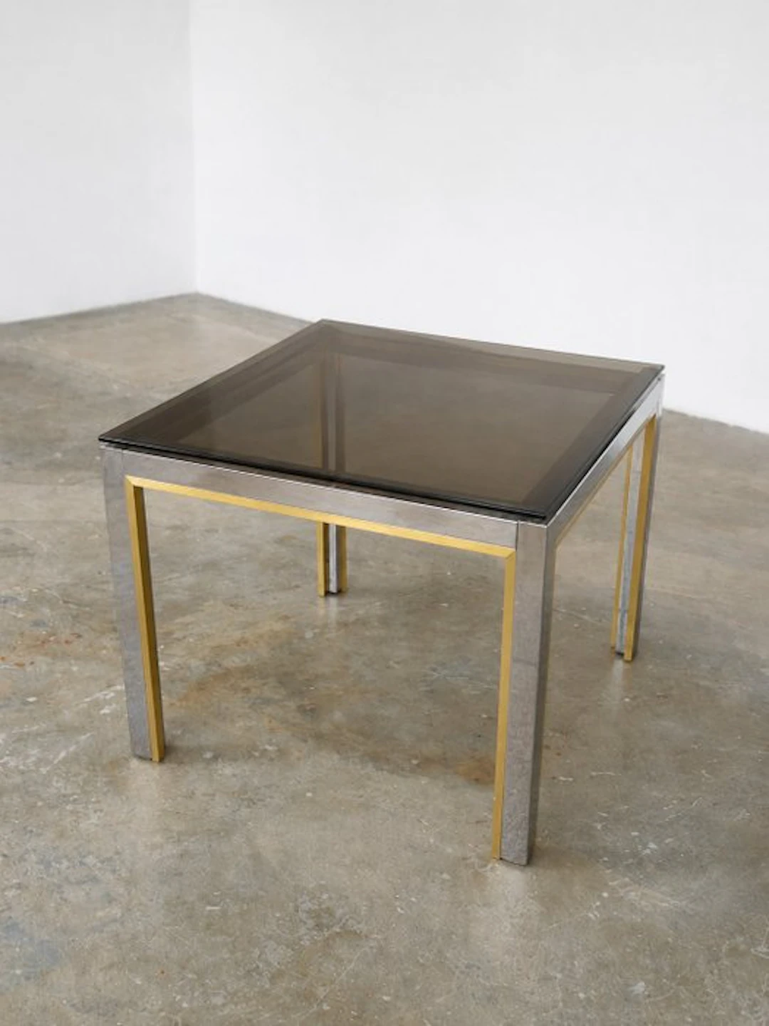 Renato Zevi - Centre table - Chrome, Metal, Brass, Smoked Glass