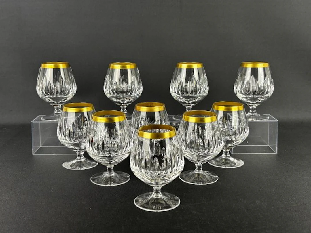 Driburg Kristall - Drinking set (10) - Goldrand - Crystal...