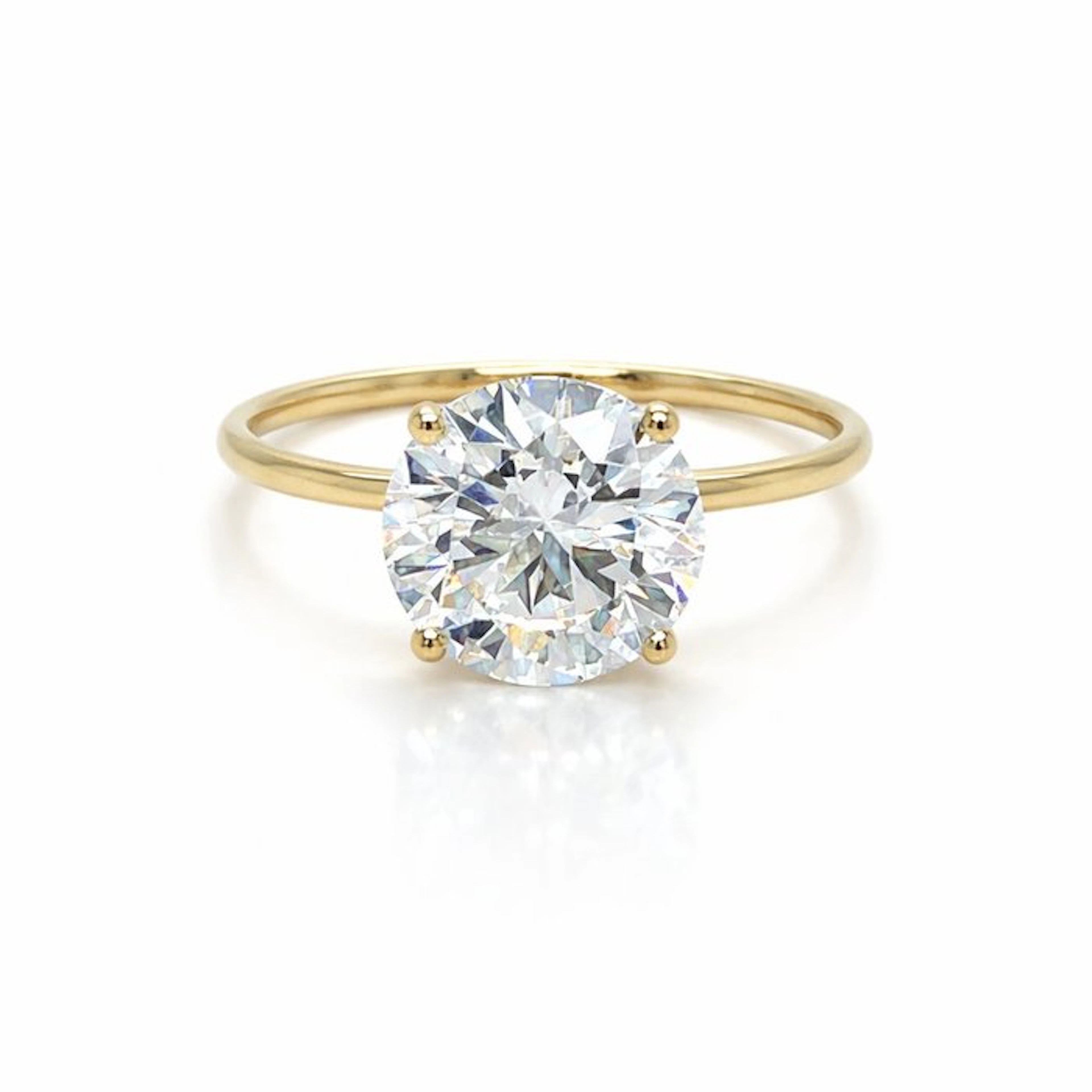 No reserve price - Ring - 14 kt. Yellow gold - 2.00ct. tw. Diamond (Lab-grown)