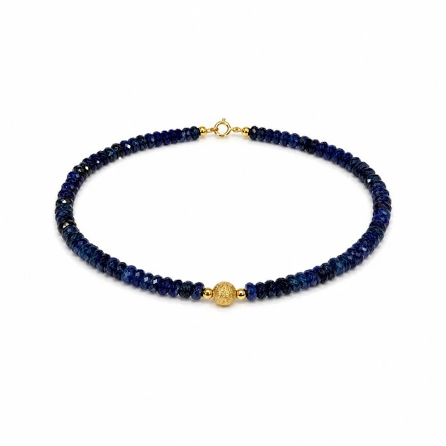 No reserve price - Bracelet - 18 kt. Yellow gold Sapphire