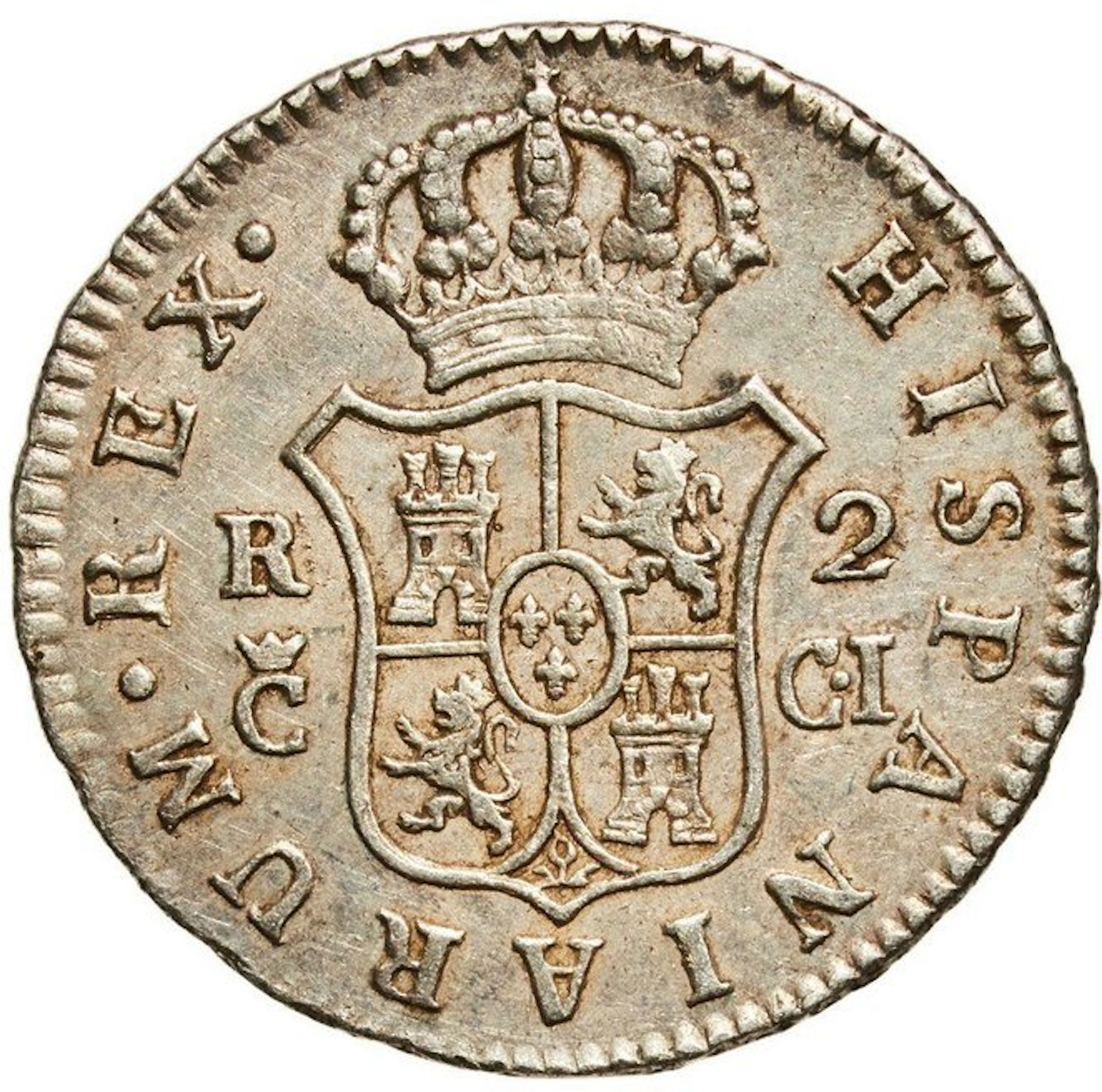Spain. Fernando VII. 2 Reales 1811 - AU58