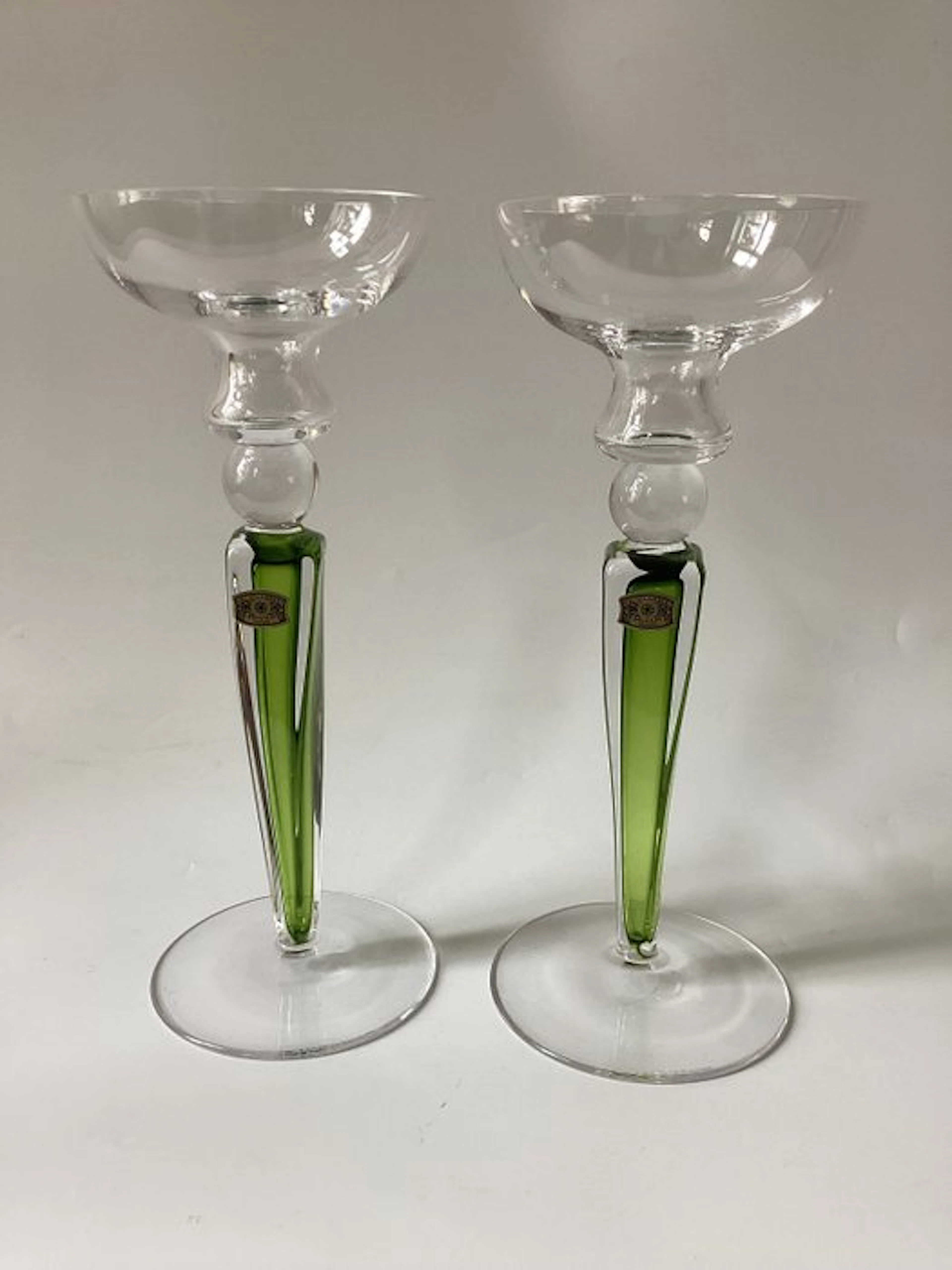 Val Saint Lambert - Candleholder (2) - Crystal - Cubic
