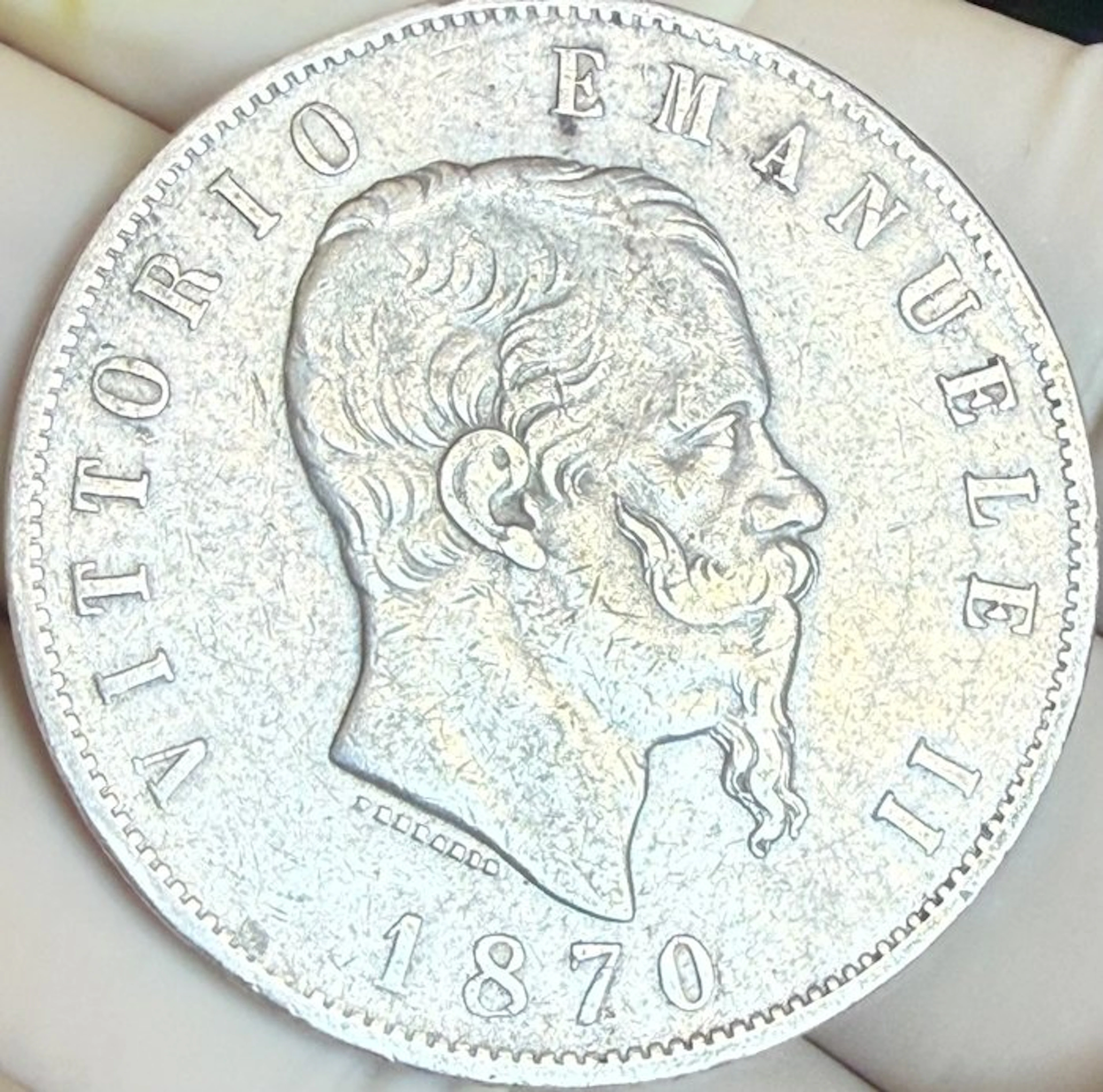 Italy, Kingdom Vittorio Emanuele II. 5 Lire 1870 Milano (No reserve price)