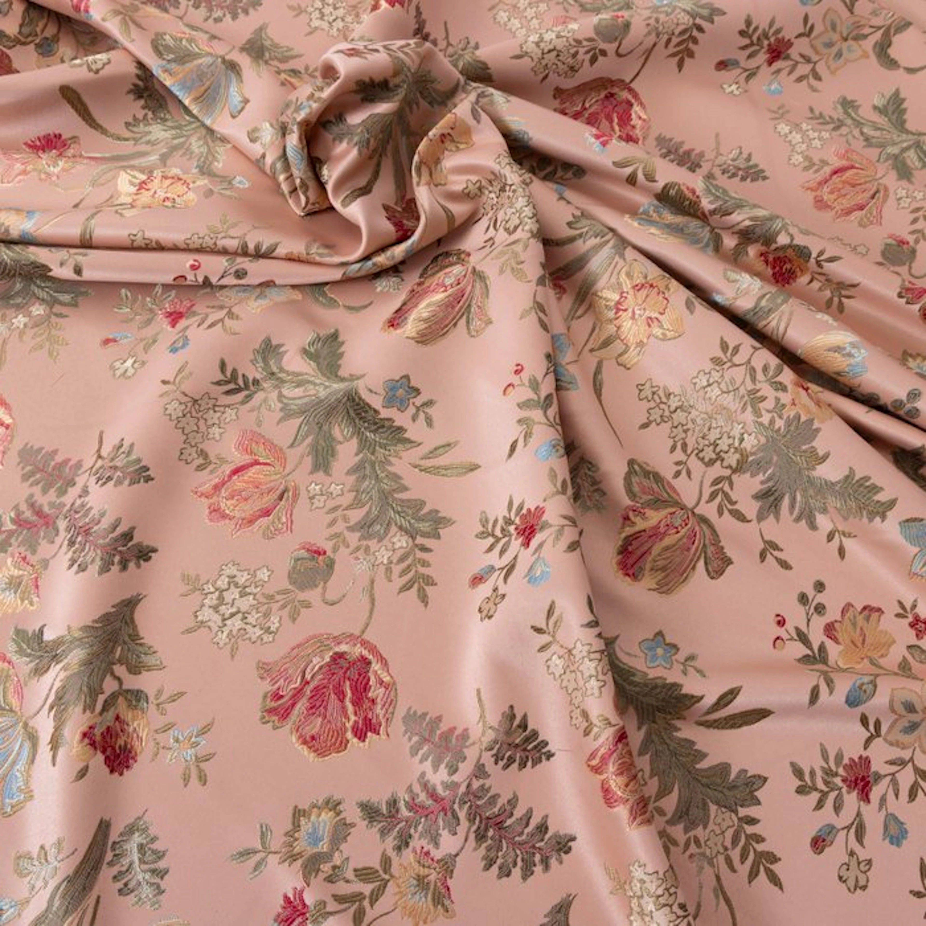 BA005 - Brocaded Fabric (Lampasso) Italian - Old Rose...