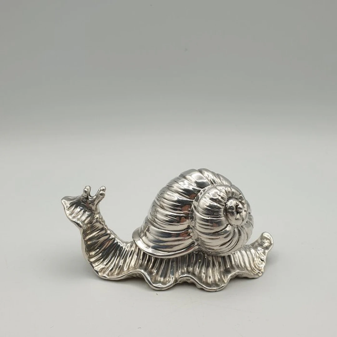 Grande lumaca rivestita in Argento 925 fiorentino - Figurine - .925 silver