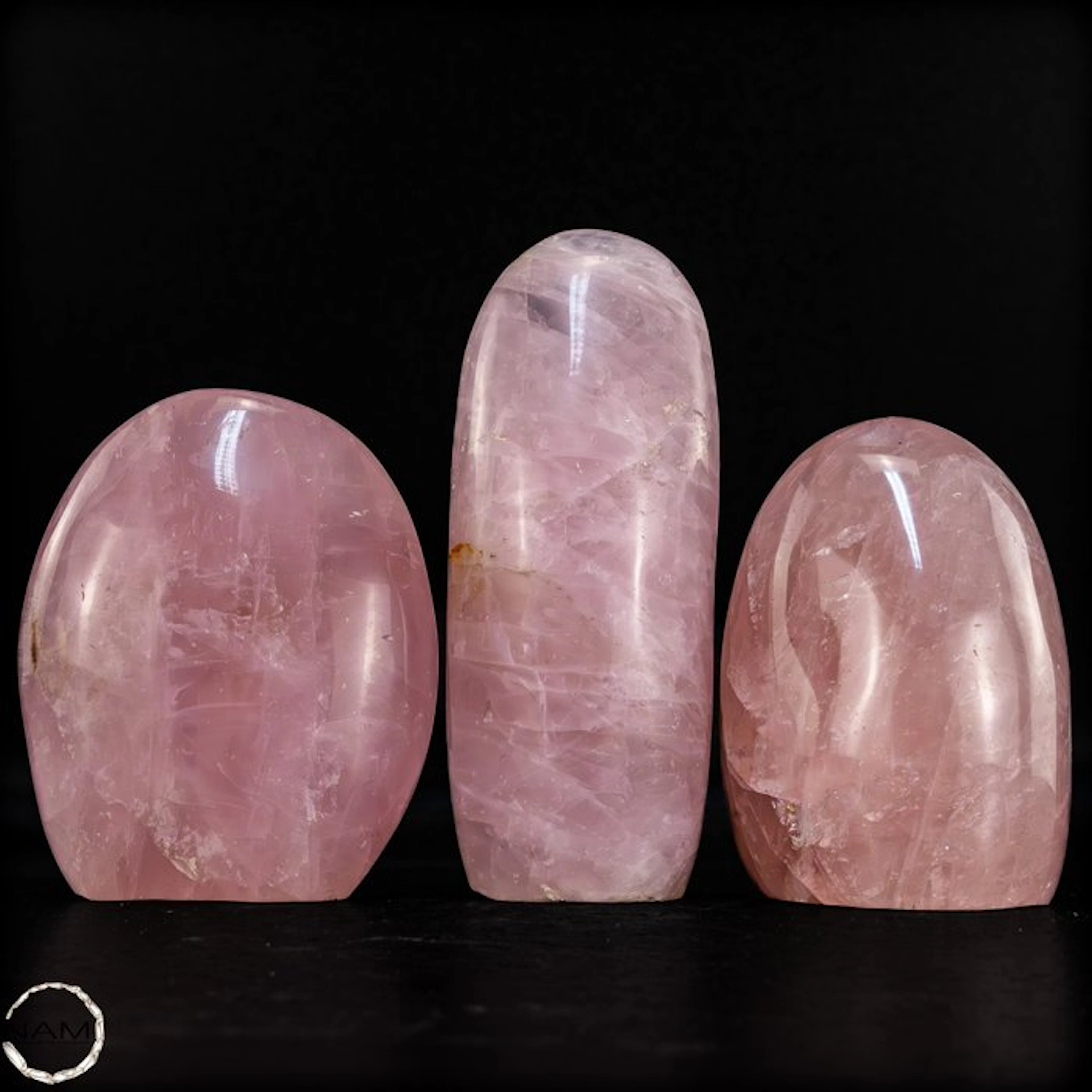 Rose Quartz Set – three hand-polished free-form shapes...