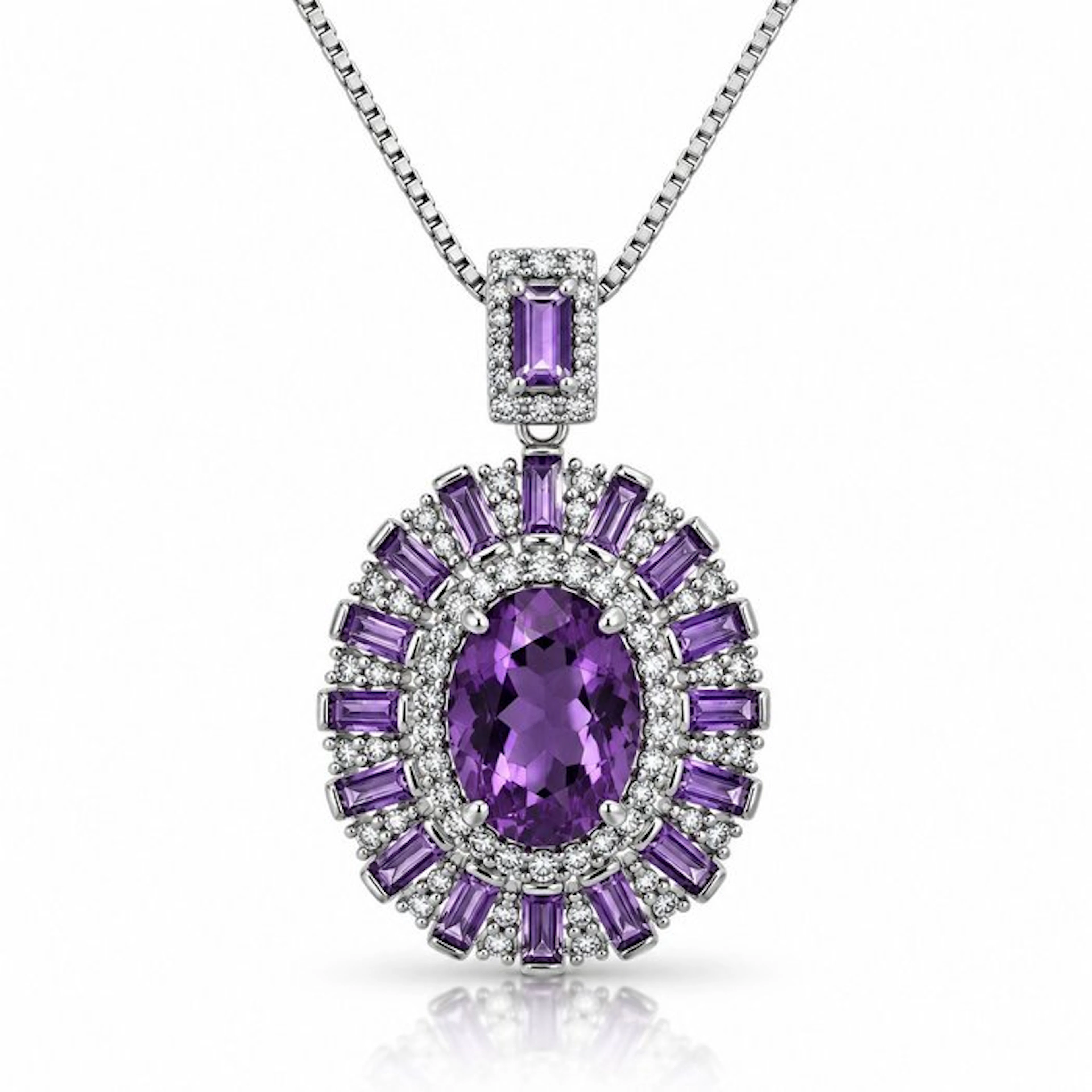 No reserve price - Necklace Gold-plated Amethyst - Topaz - 18K Gold Plated