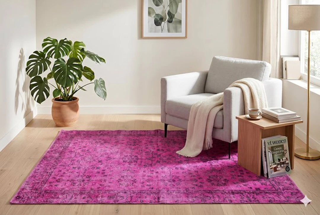 Pink vintage - Rug - 195 cm - 110 cm - with certificate
