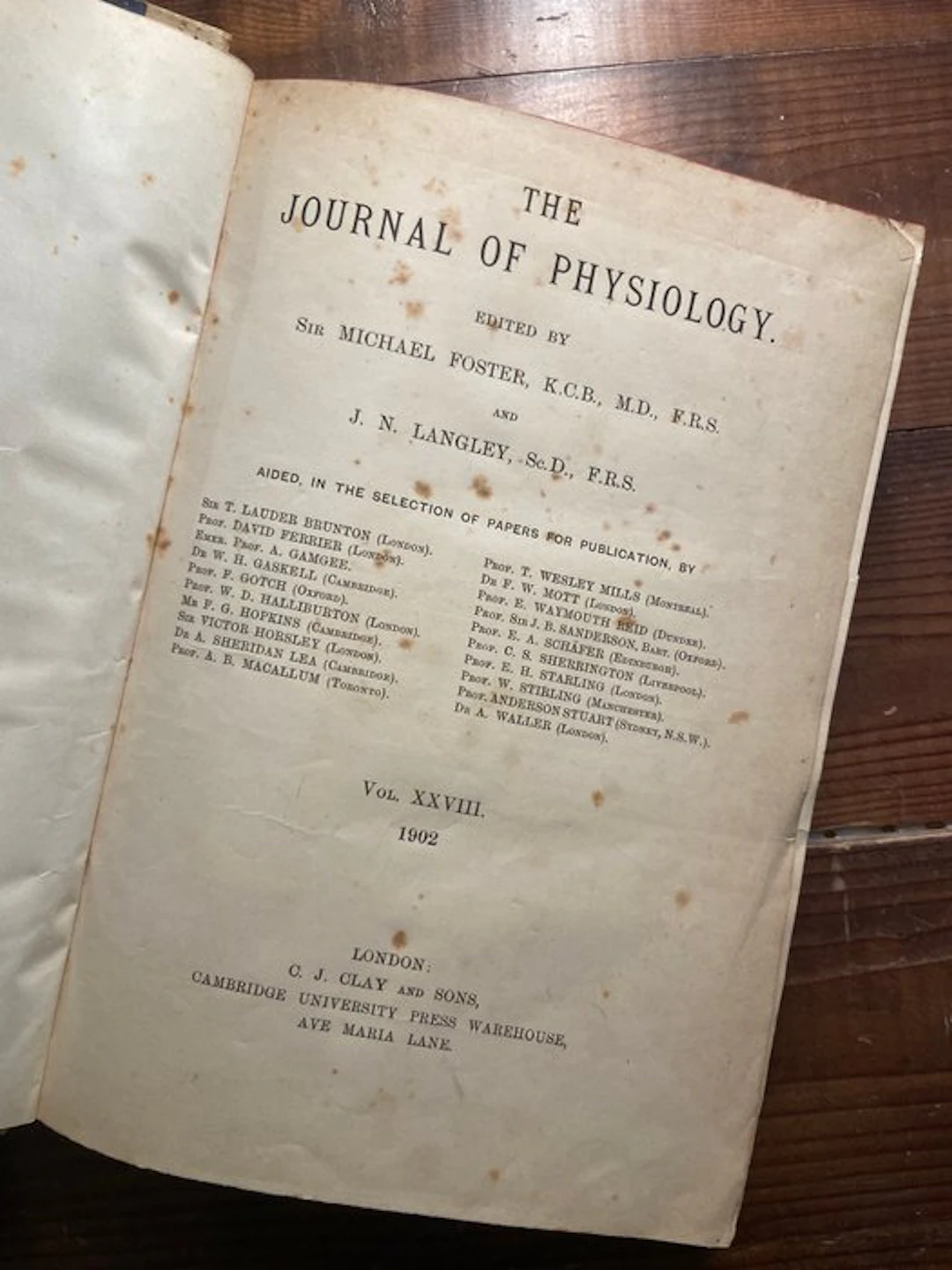 Membri e collaboratori della The Physiological Society...