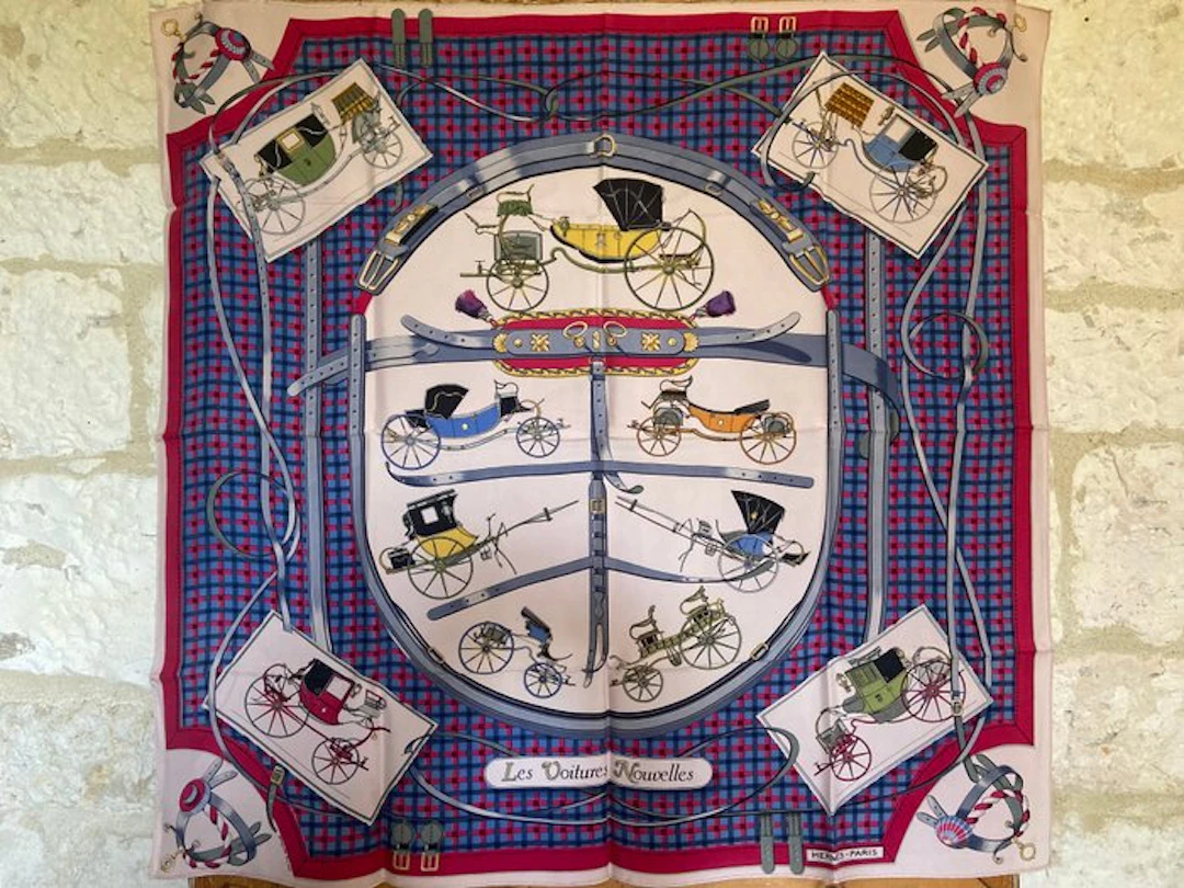 Hermès - " Les Voitures Nouvelles" by Jacques Eudel 1961 - Scarf