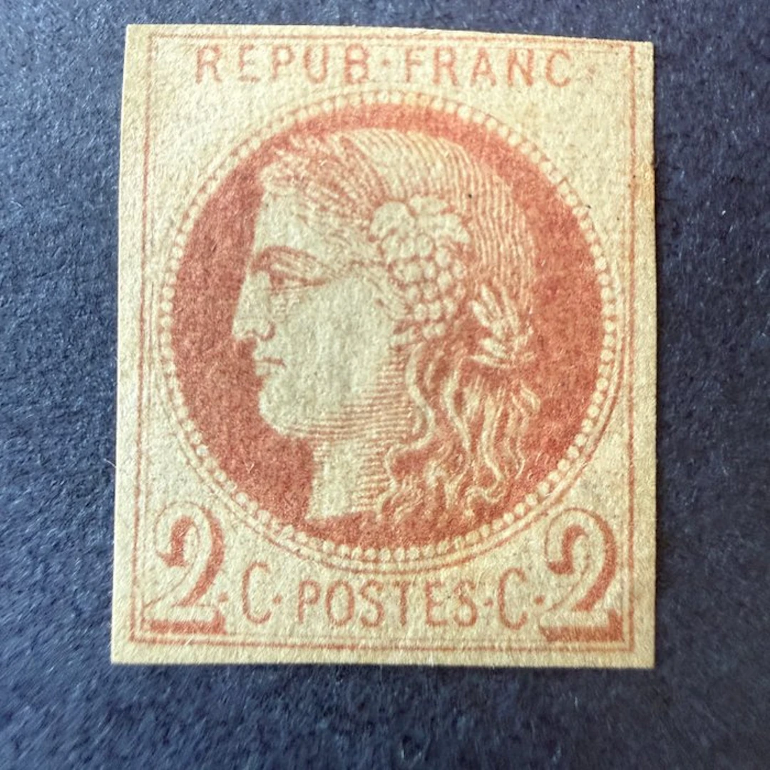 France - Yvert 40Ad "Bordeaux 2c R1" impression from Tours mint *