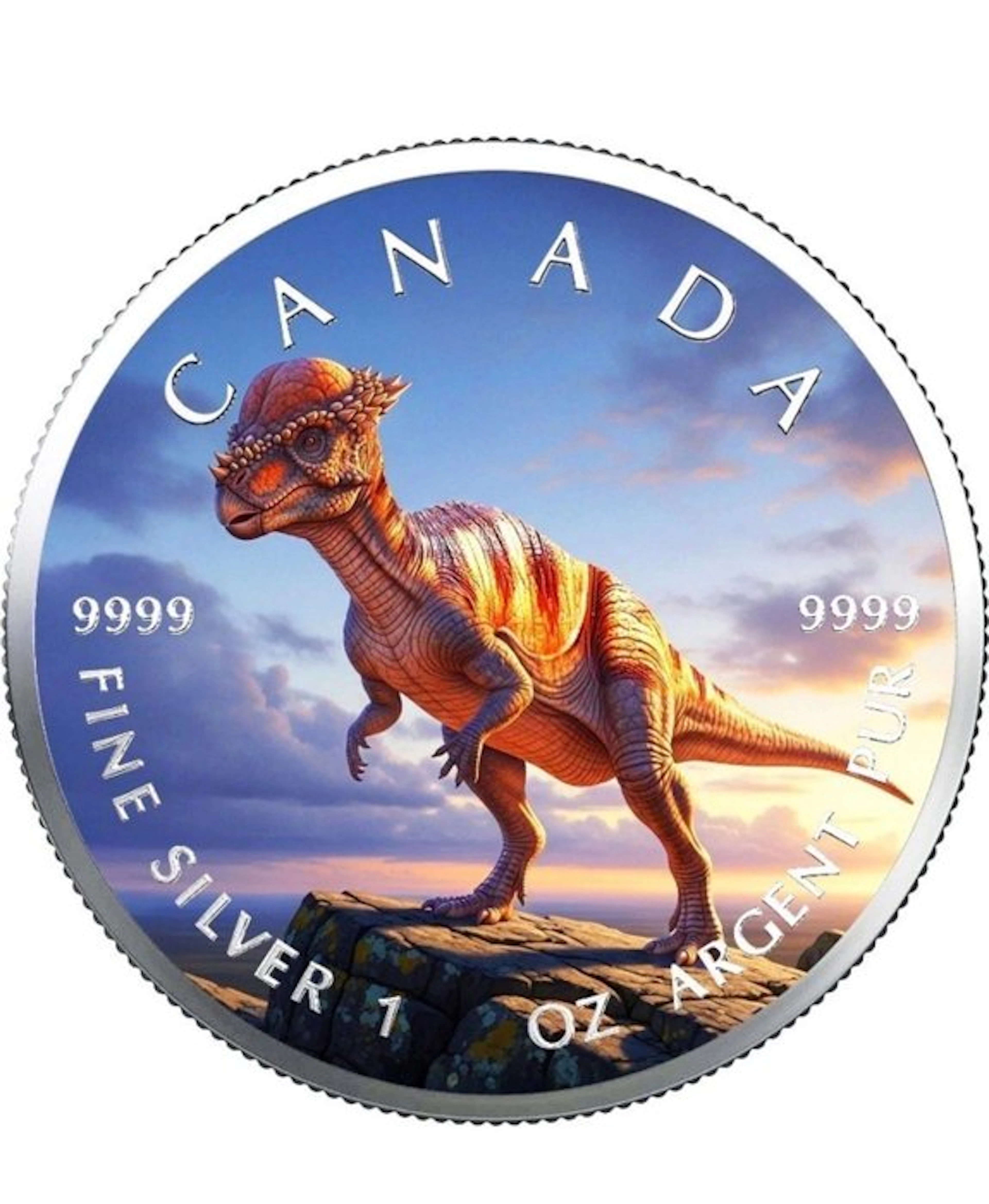 Canada. 5 Dollars 2025 Dinosaur Pachycephalosaurs 1 oz (.999) mit CoA