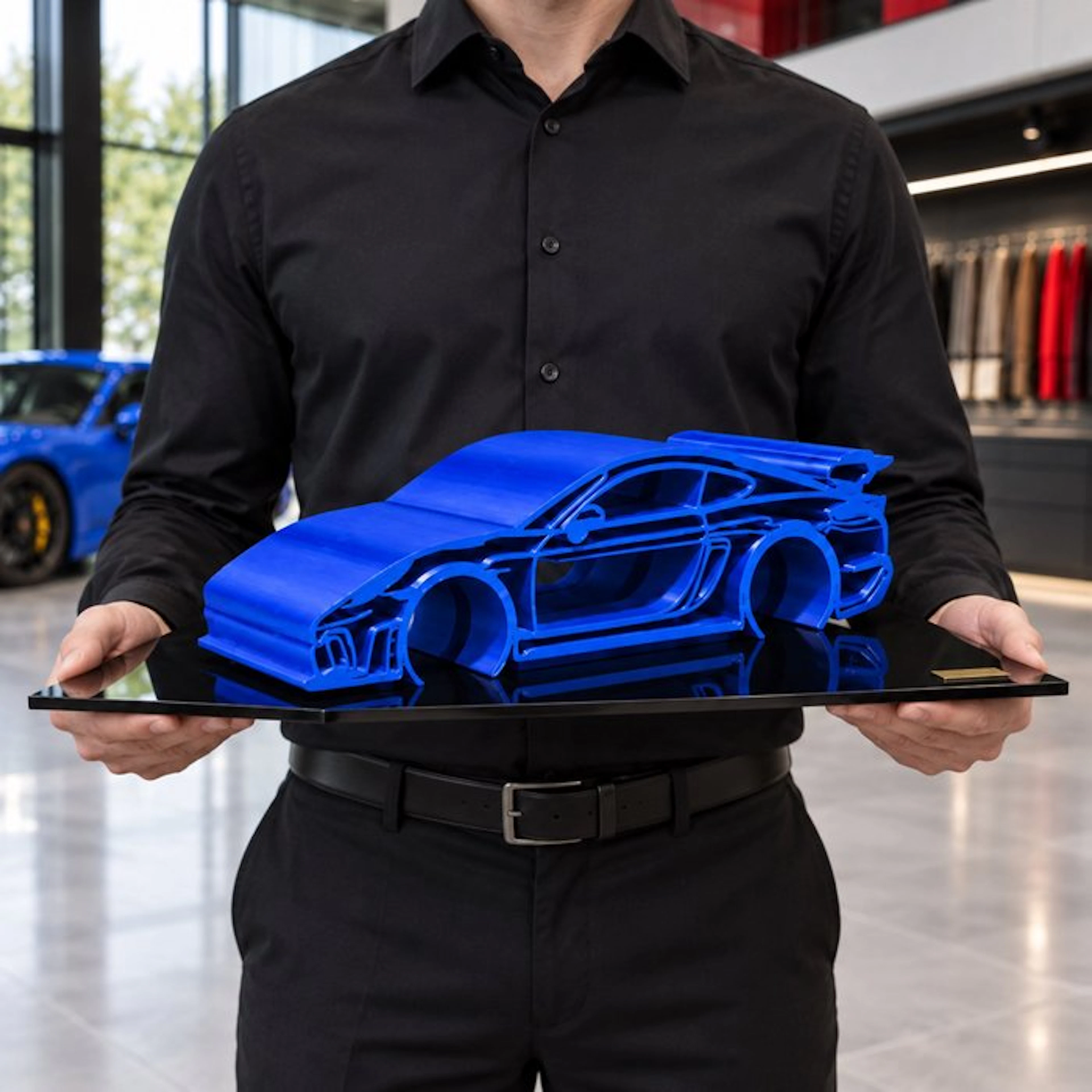 Porsche 718 GT4 "KLEIN BLUE " - 1/12 Scale - XXL Car...