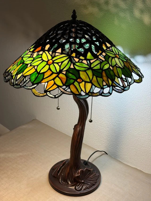XXL Tiffany stijl tafellamp WHISPERING LOTUS lamp met 2...