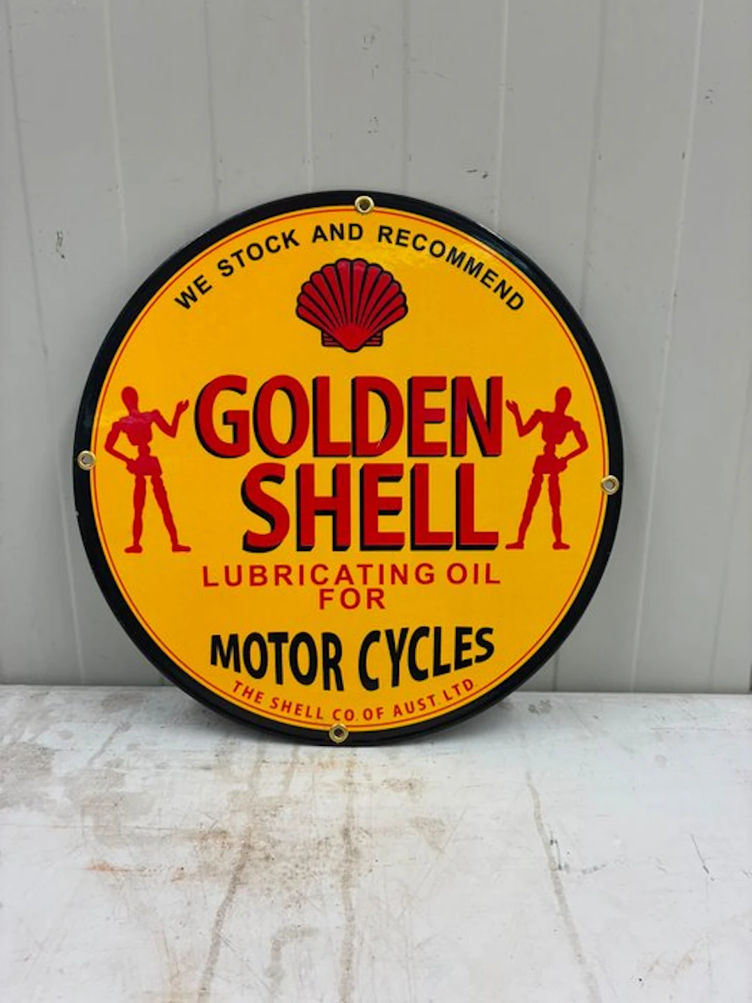 Shell Golden Shell – Motor Cycles – Emaille Reclamebord –...