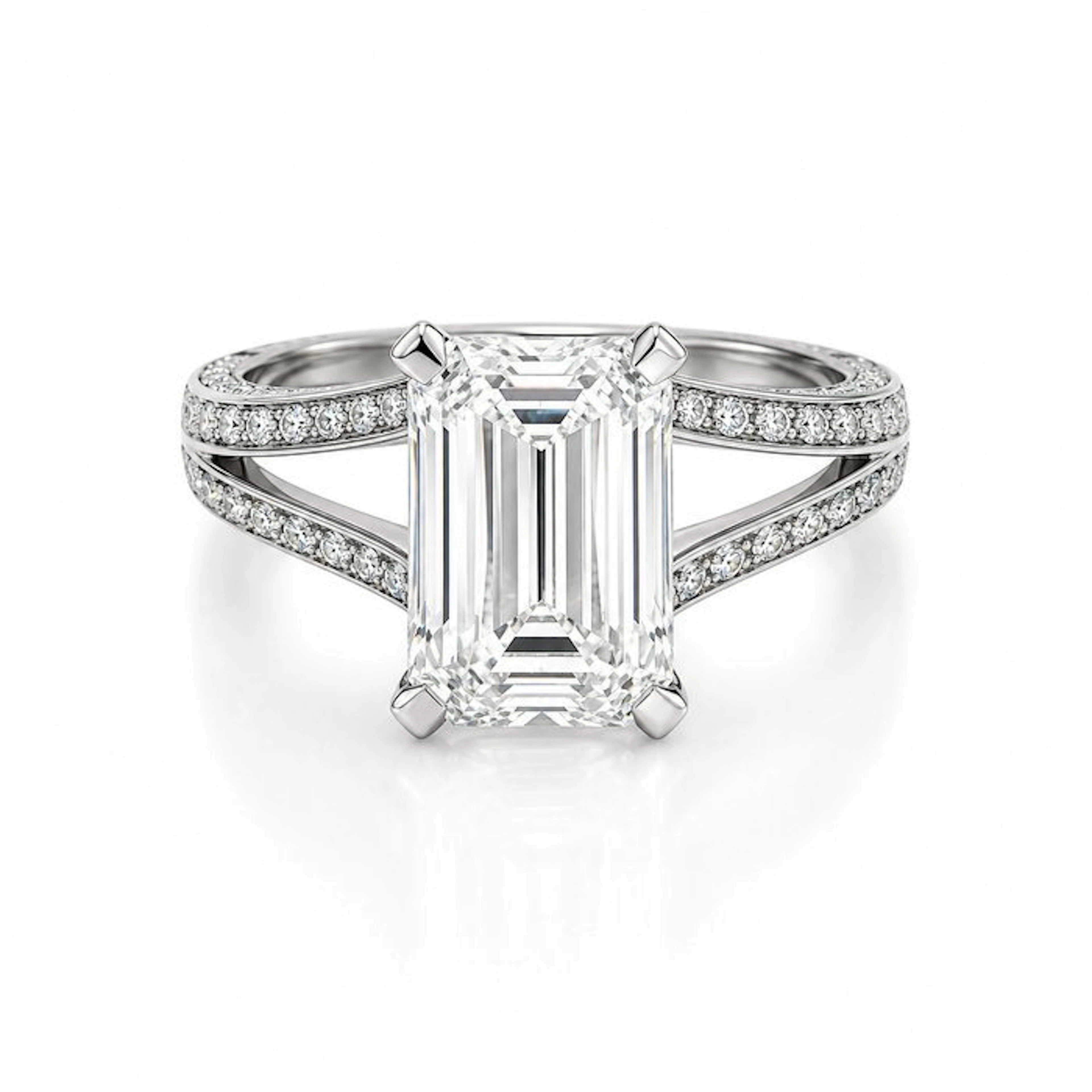 Ring - 18 kt. White gold - 6.04ct. tw. Diamond (Lab-grown) - Diamond