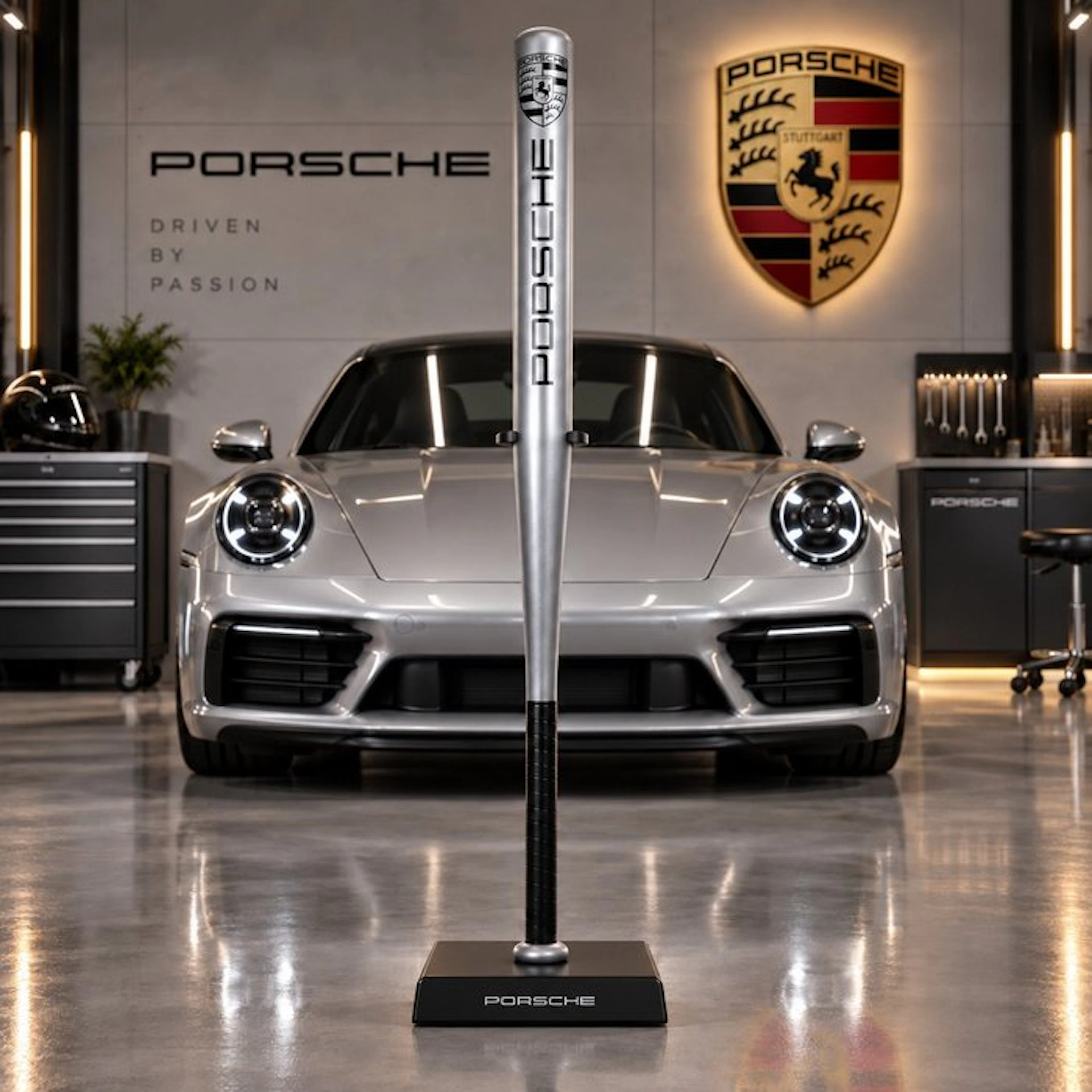 SKE - Sculpture, Porsche Bat - 80 cm - Steel