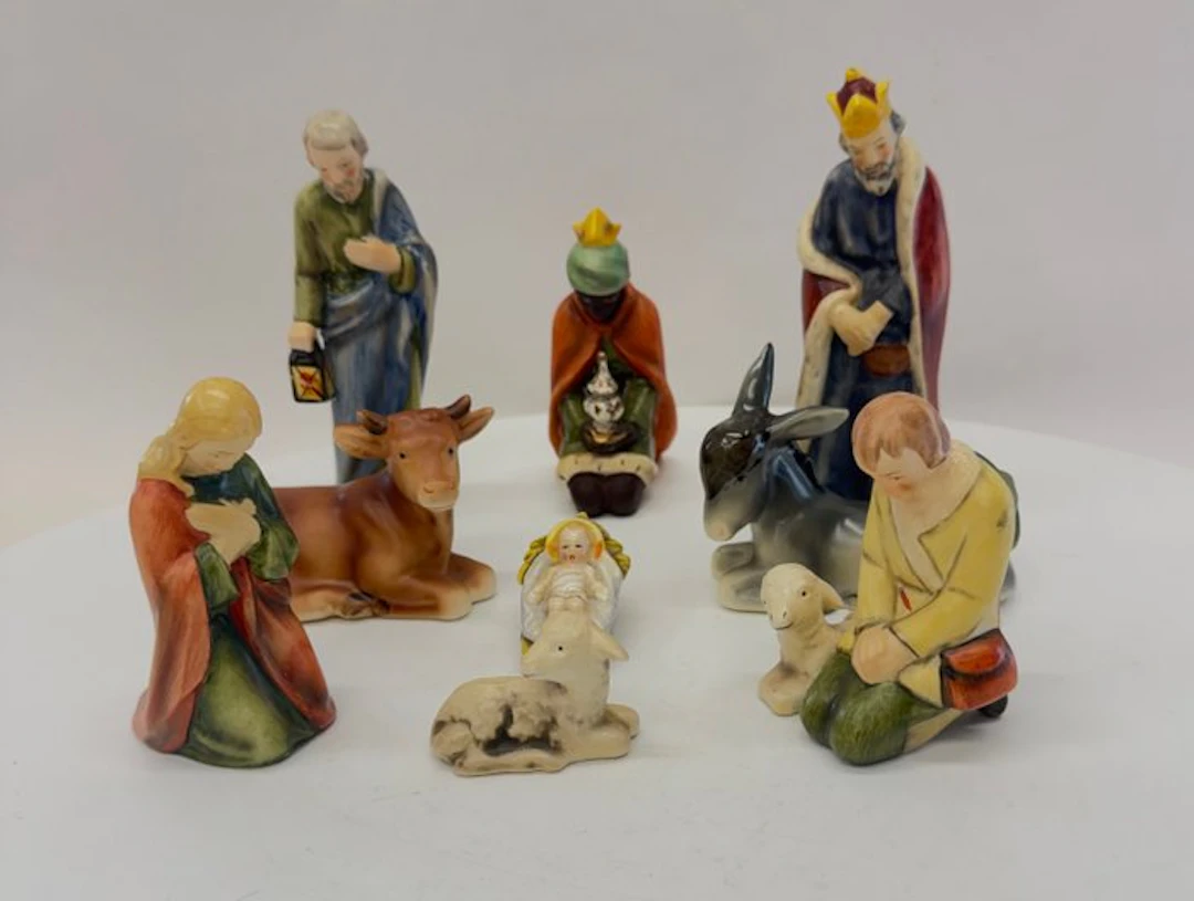 Goebel Sacrart – Kerststal / Nativity – 10 figuren – Duitsland – ca