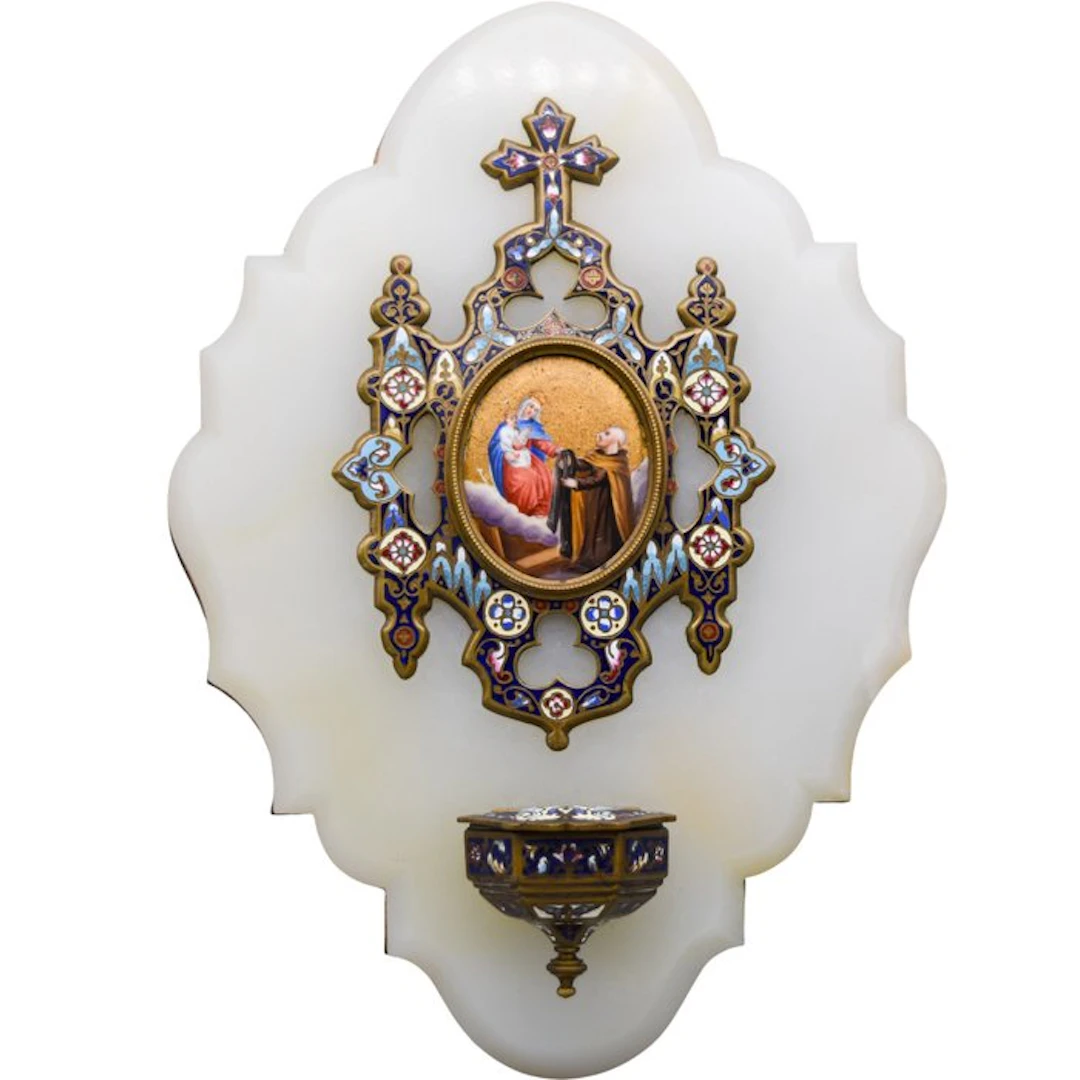 Holy water font - 1910-1920 - Champlevé enamel