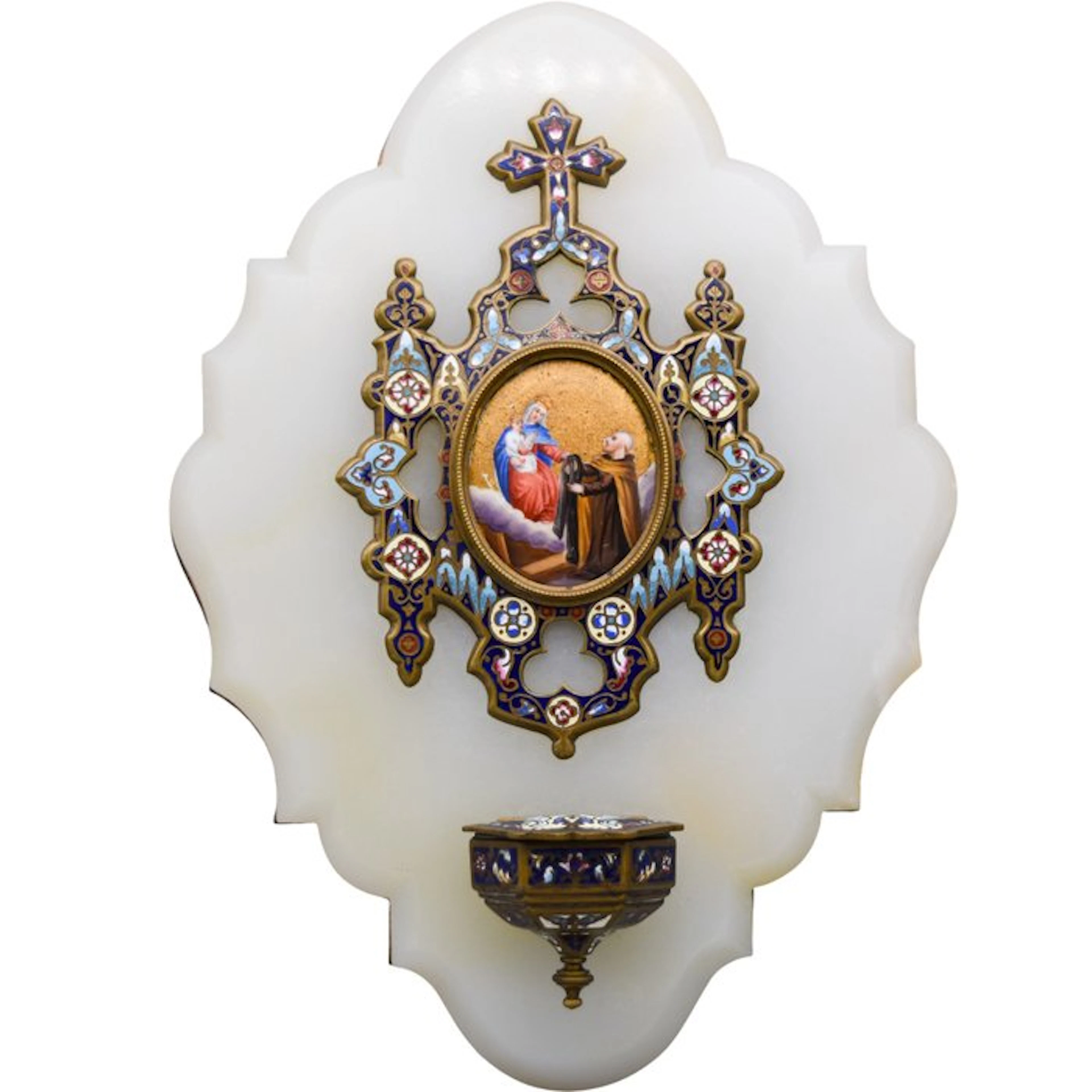 Holy water font - 1910-1920 - Champlevé enamel