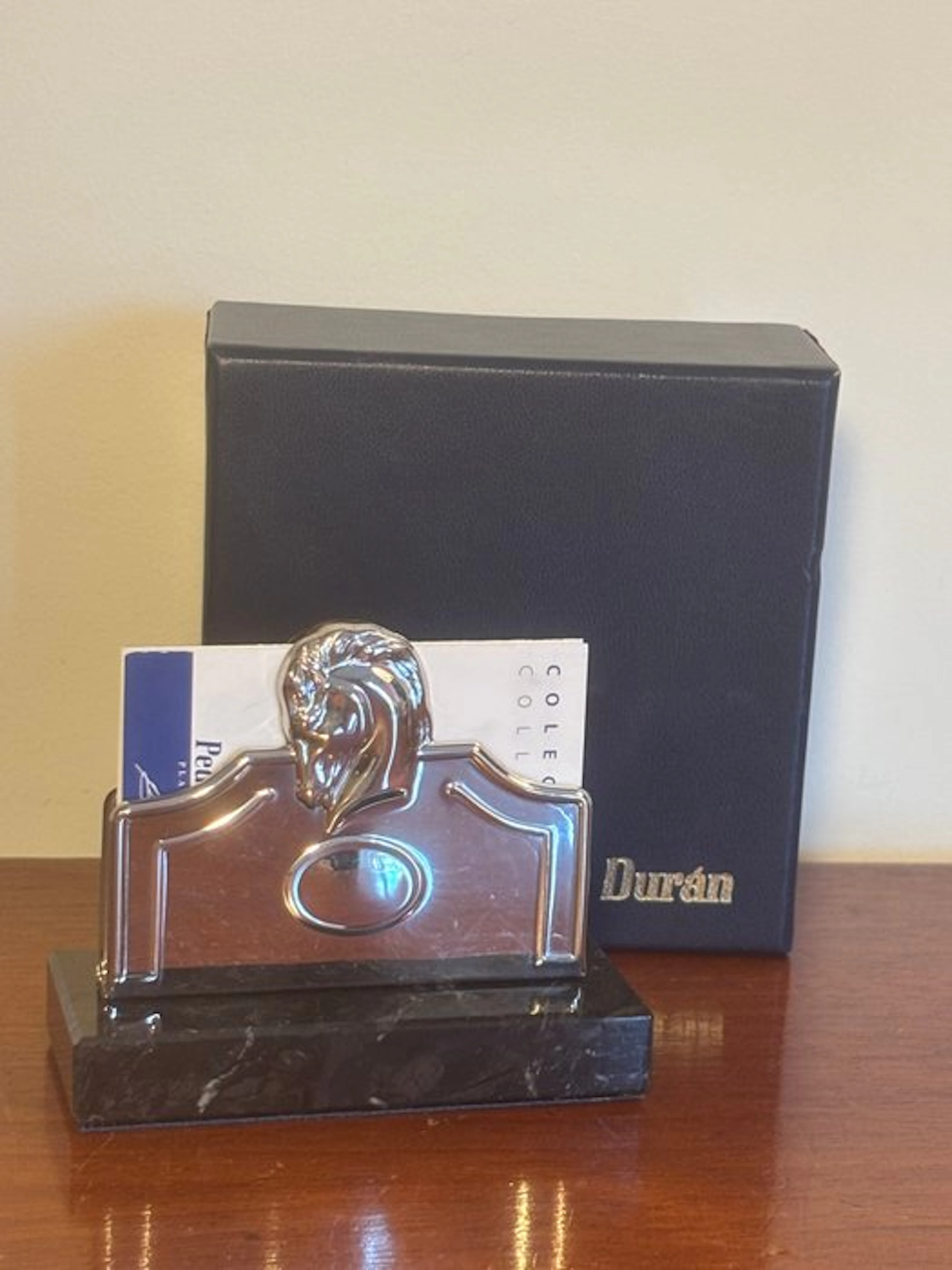 Pedro Durán - Stand - Sterling silver, marble - Card holder