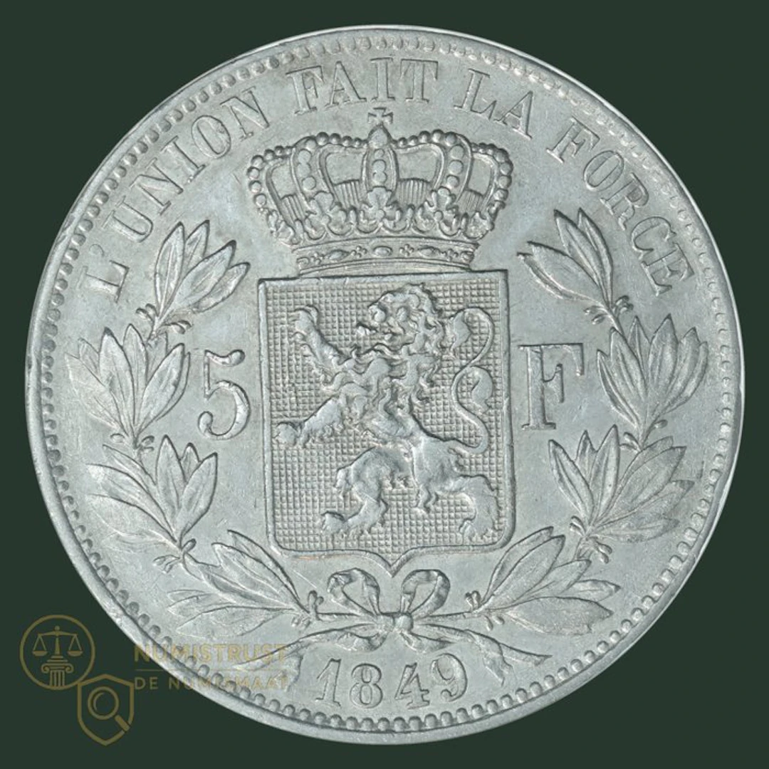 Belgium. Leopold I. 5 Francs 1849 (Grote 9) (No reserve price)