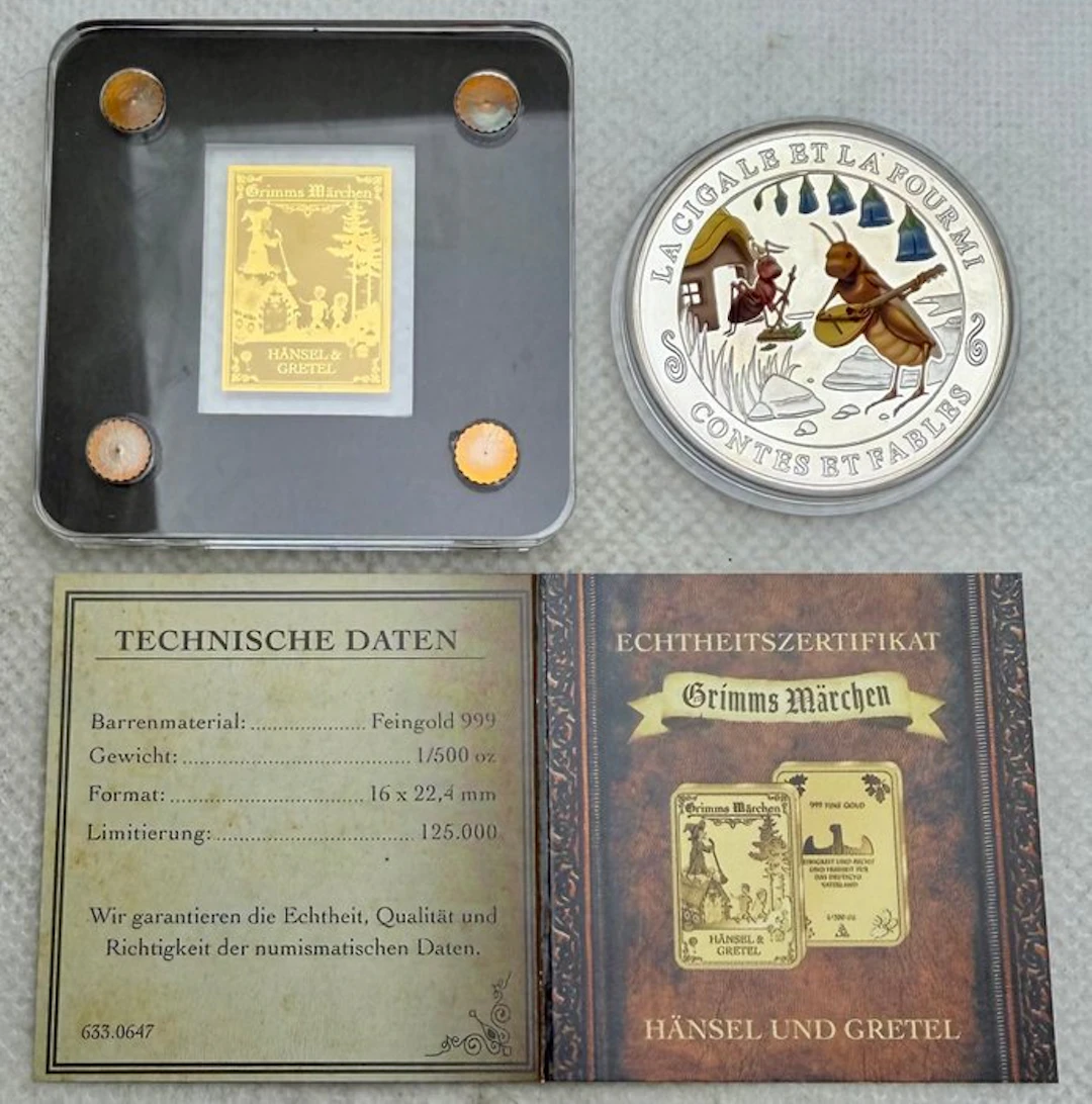 Germany. ND Hansel & Gretel , Contes BT Fables , oro y plata (No reserve price)